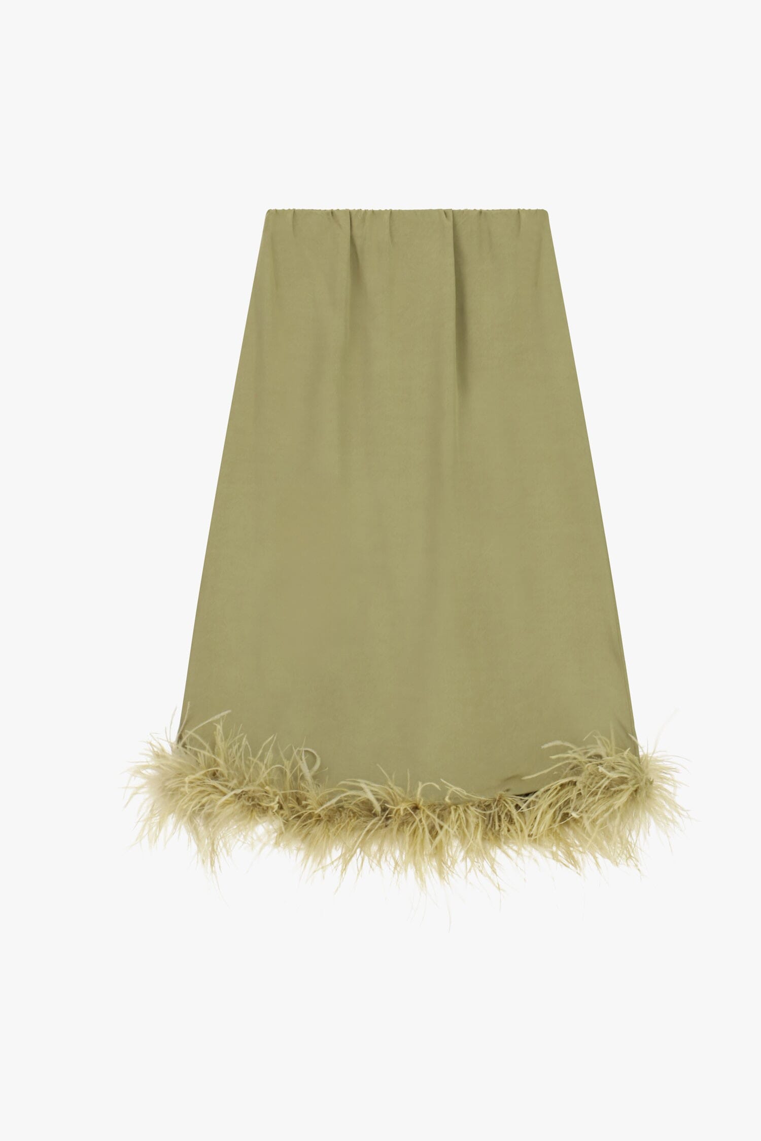 Dixie Midi Skirt with Feathered Hem and Straight Cut