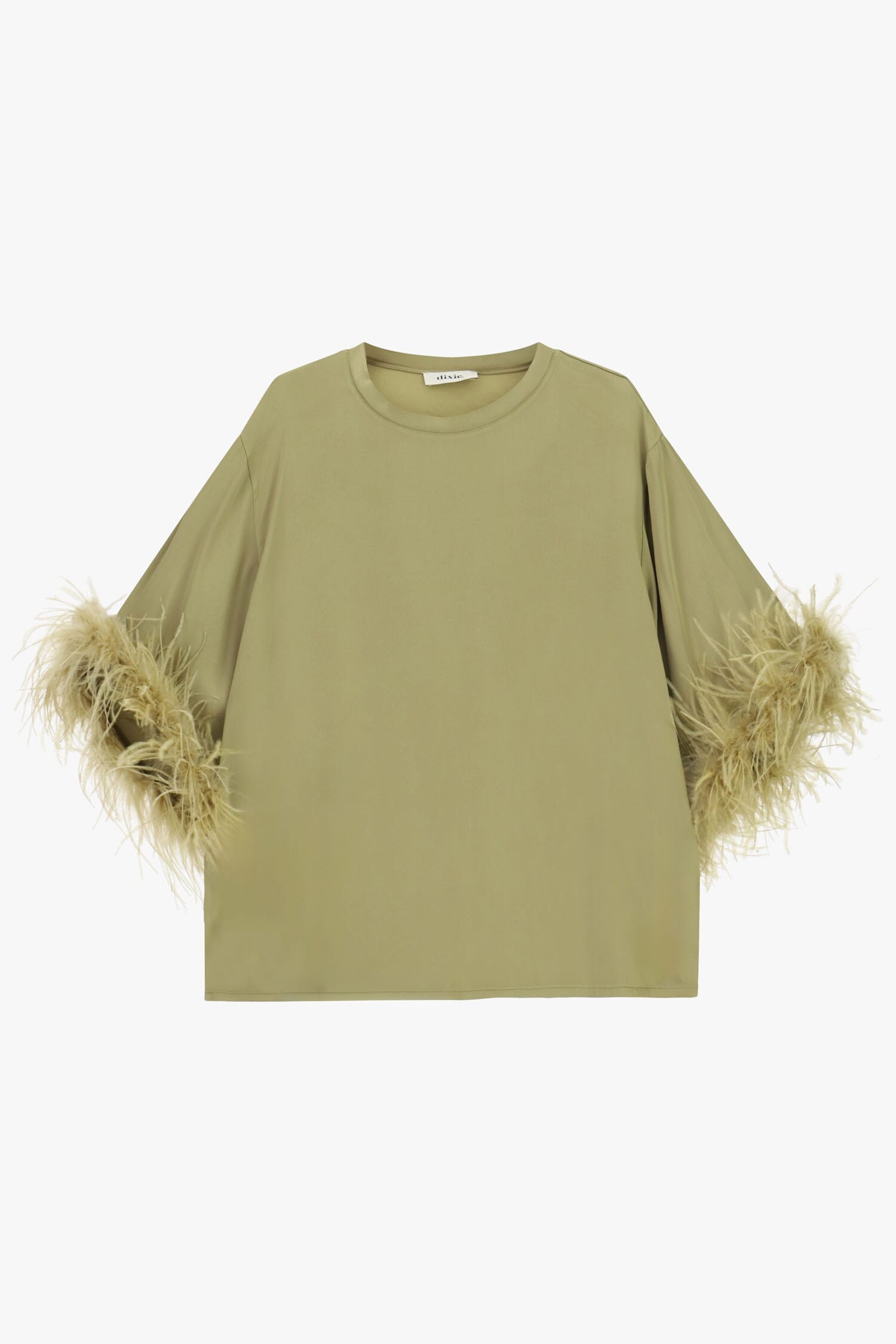 Maglione Ampio Con Maniche A Tre Quarti E Piume Dixie