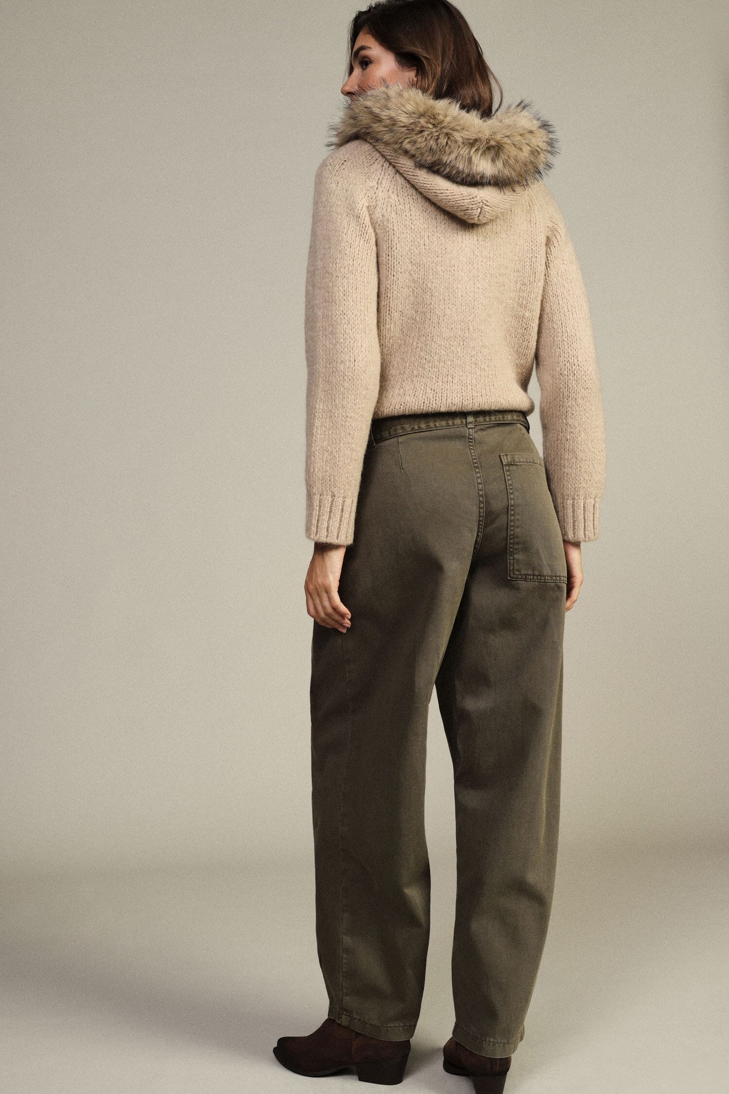 Pantaloni Palazzo Vita Alta Con Cintura E Pinces Dixie