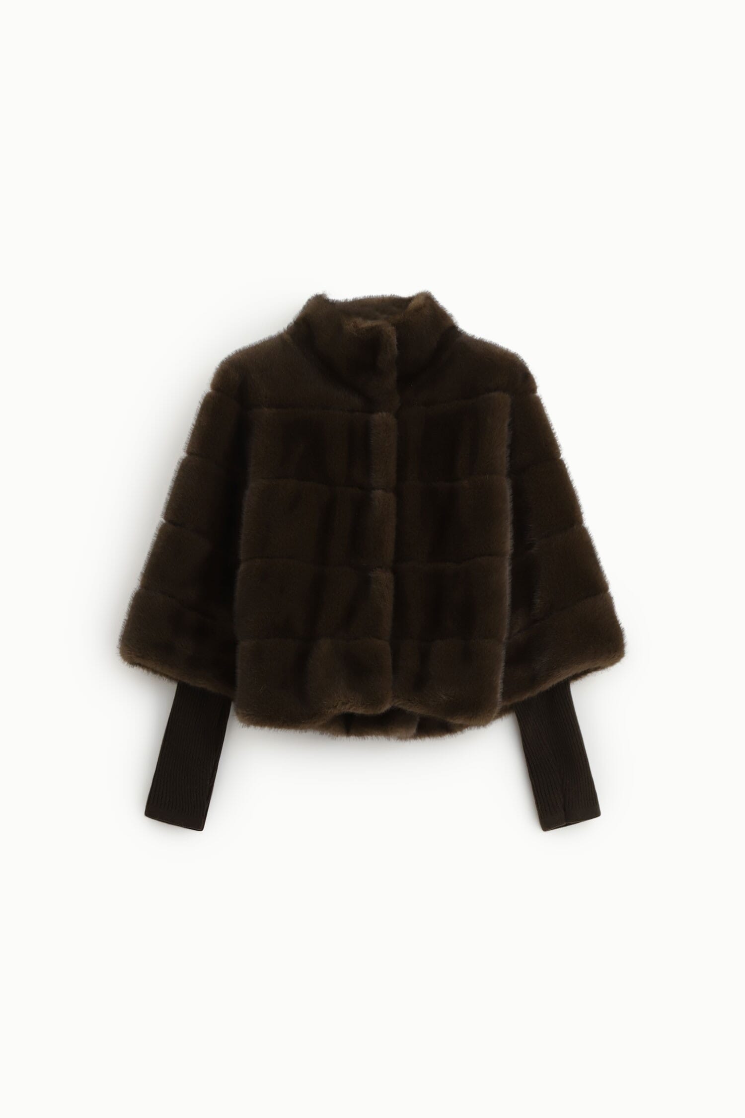 Dixie Short Block-Print Coat with Wide Sleeves
