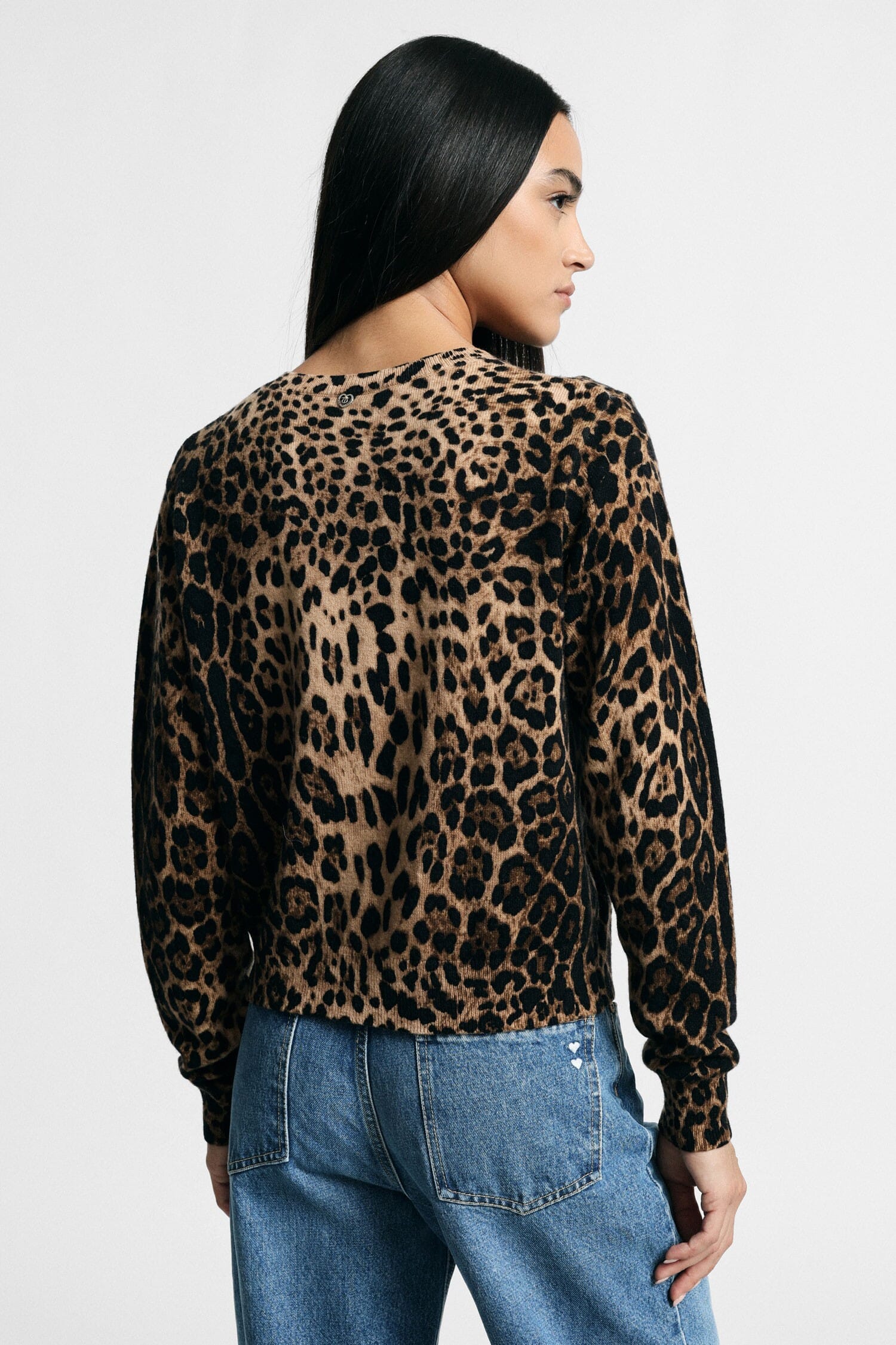 Animal-print cardigan with front buttons – Please