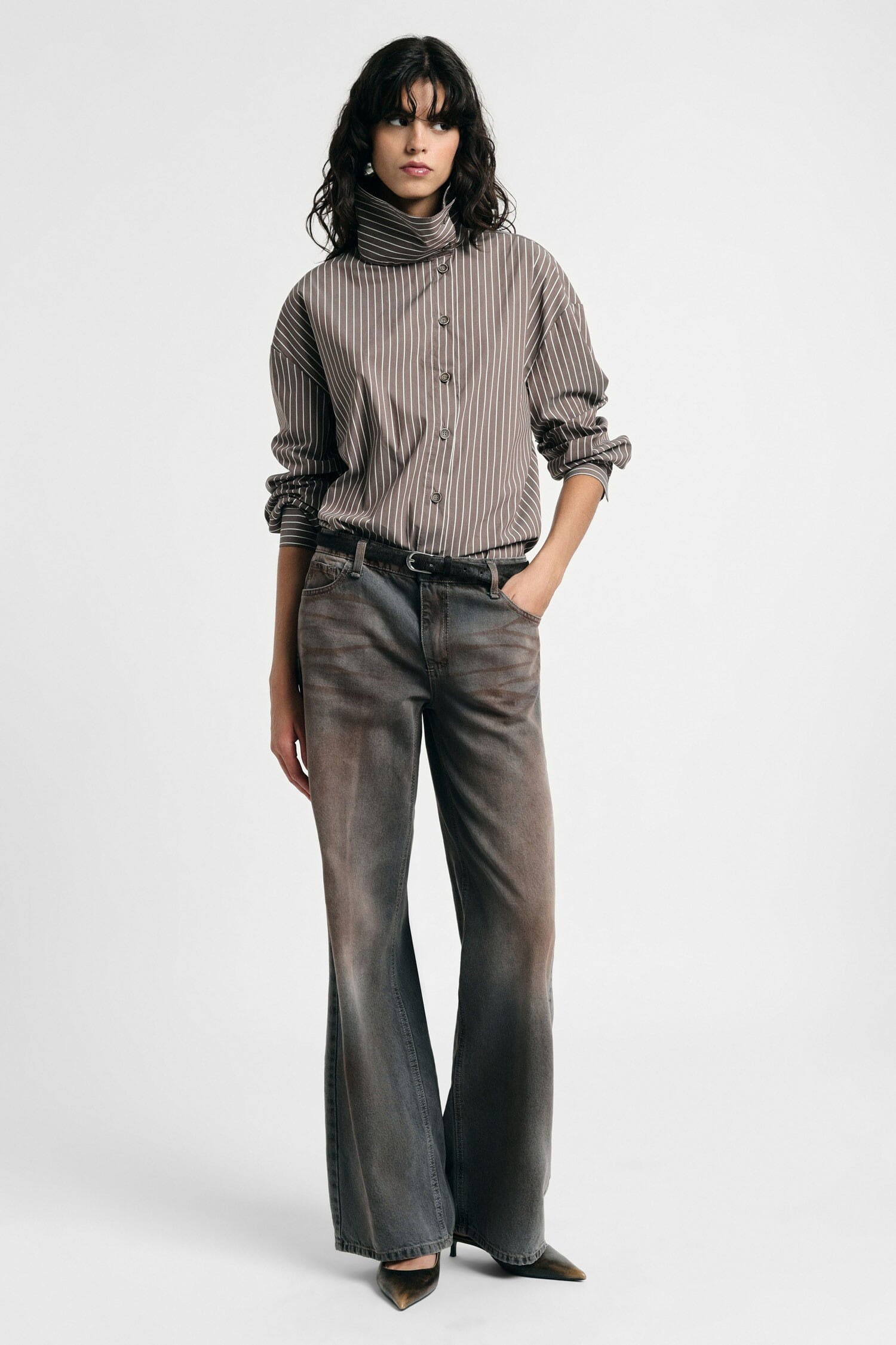 Jeans Palazzo Gamba Dritta Effetto Slavato Please