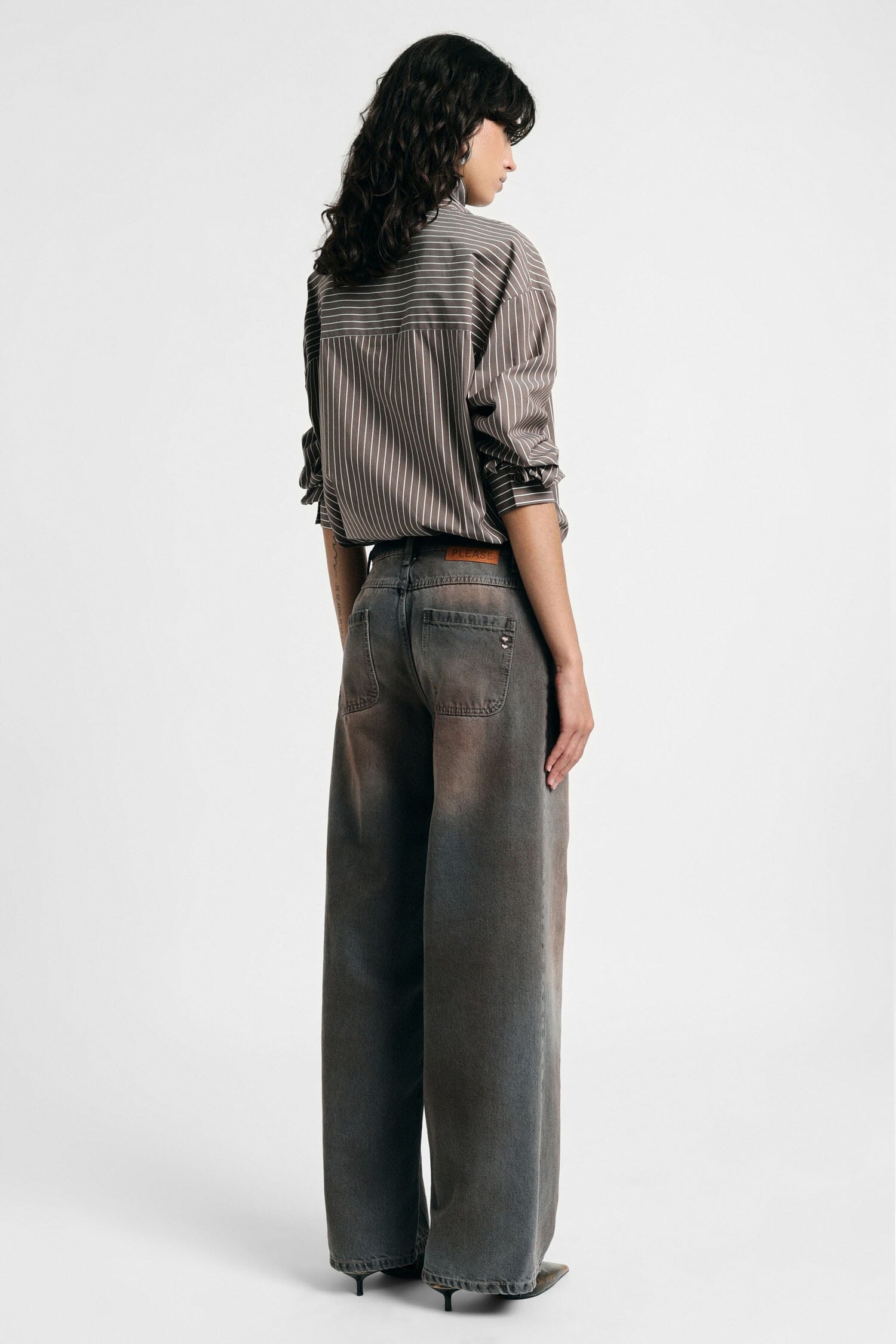Jeans Palazzo Gamba Dritta Effetto Slavato Please
