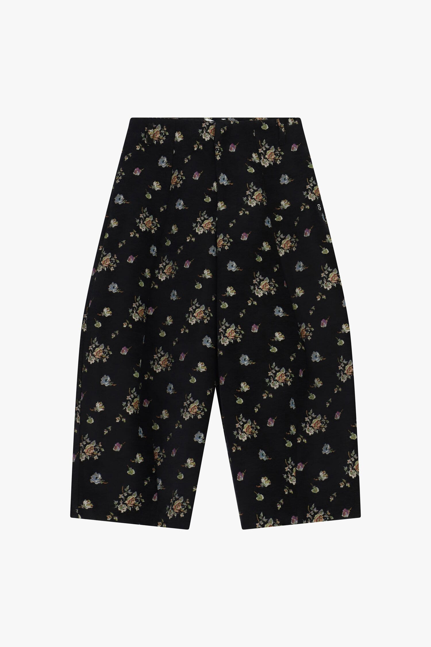 Pantaloni Palazzo Ampi Vita Alta Stampa Fiori Please
