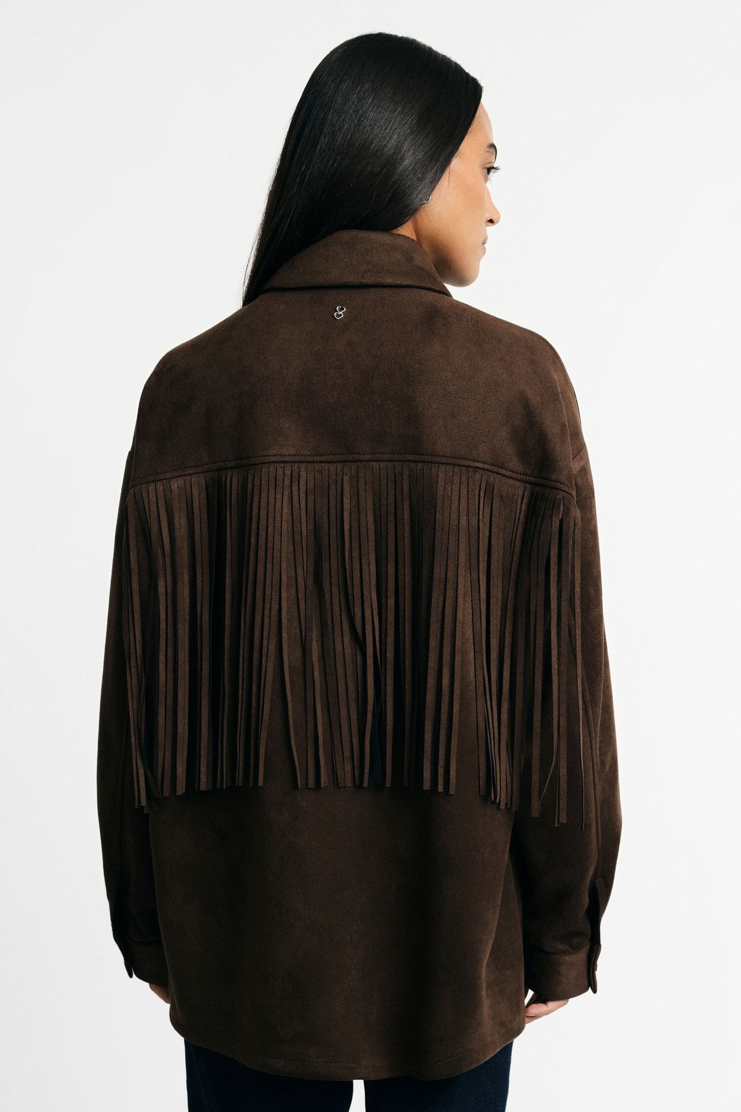 Veste-chemise à franges et poches avant, Please