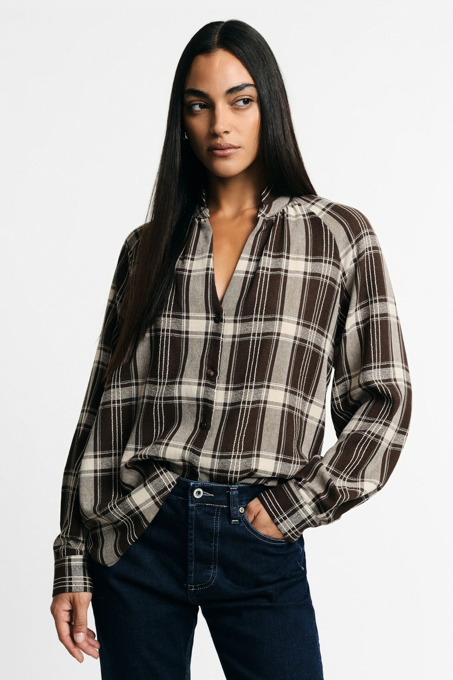 Camicia A Quadri Con Maniche Lunghe E Collo Classico Please