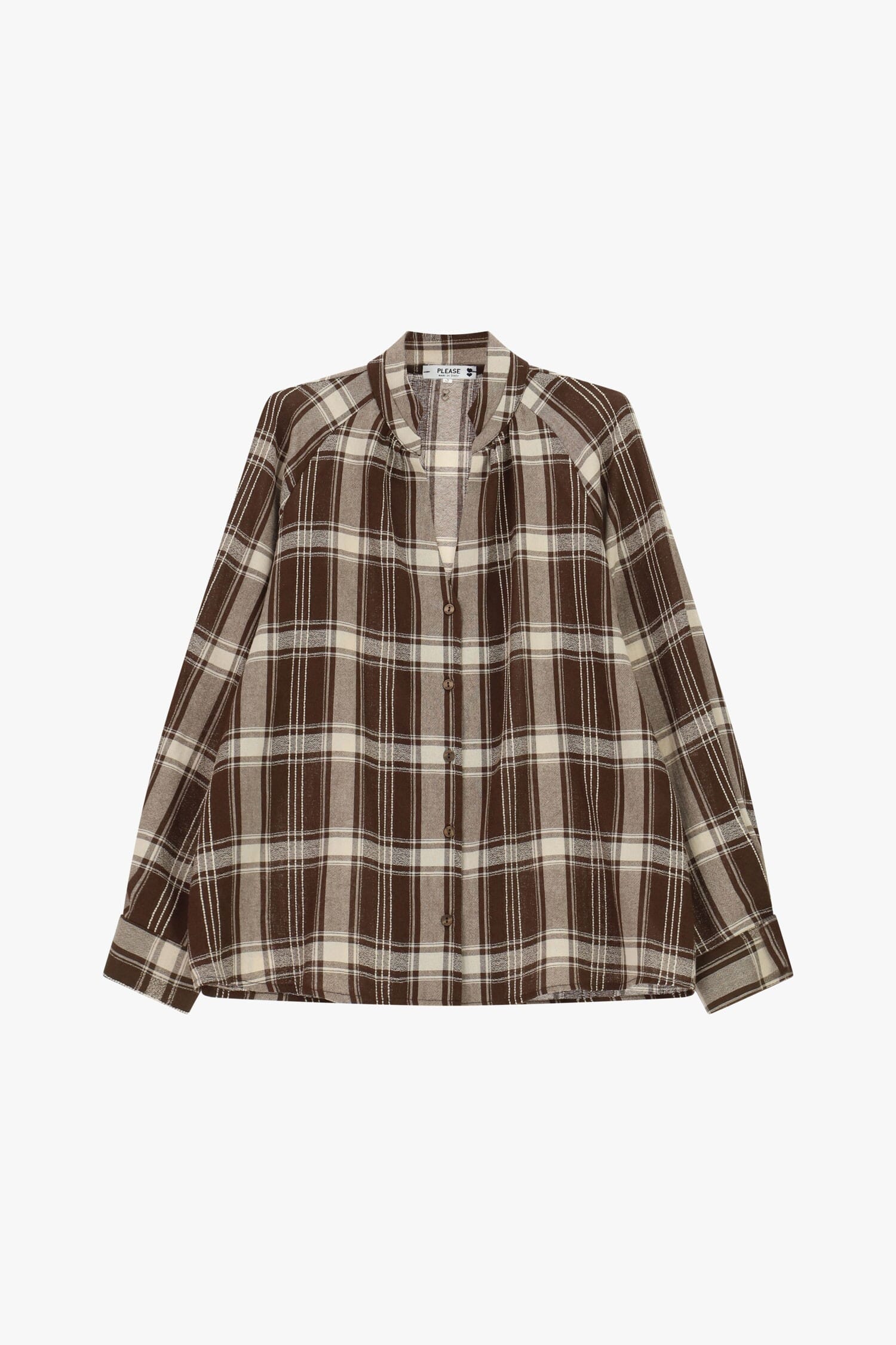 Camicia A Quadri Con Maniche Lunghe E Collo Classico Please