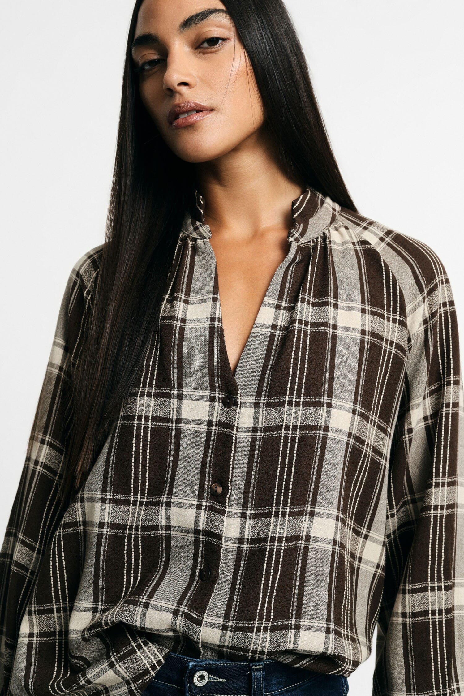 Camicia A Quadri Con Maniche Lunghe E Collo Classico Please