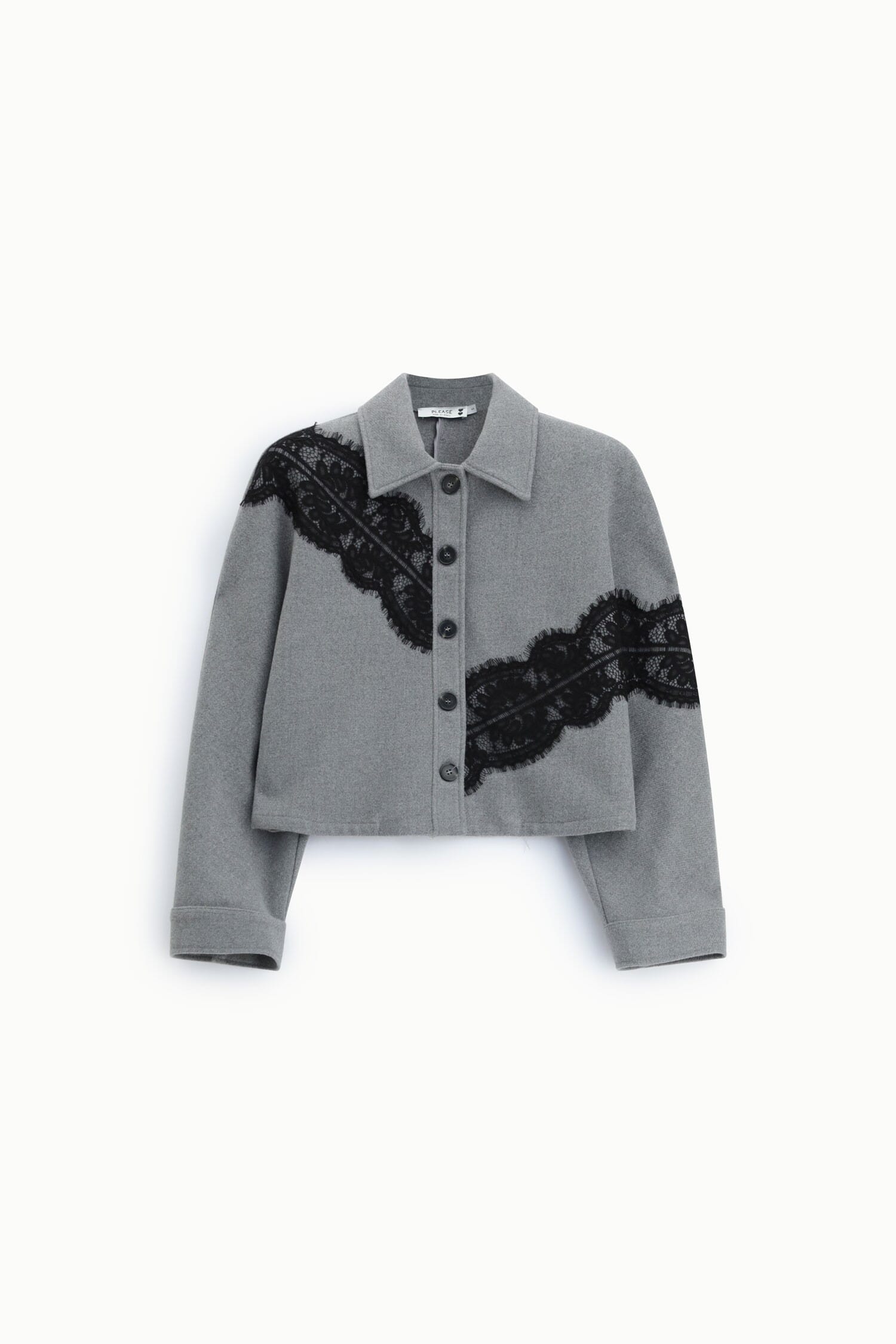 Short Shirt Jacket With Lace Inserts – Please