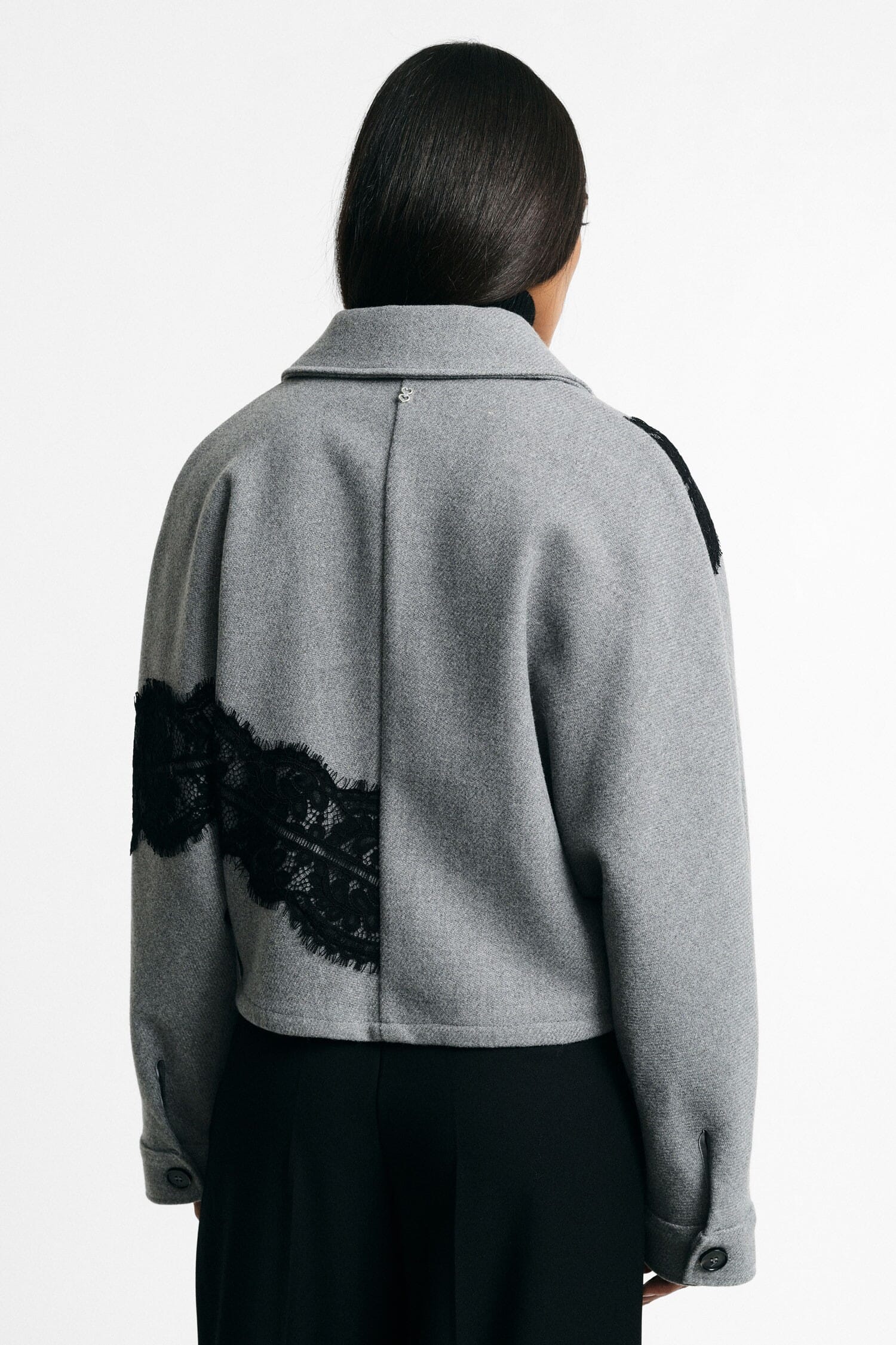 Short Shirt Jacket With Lace Inserts – Please