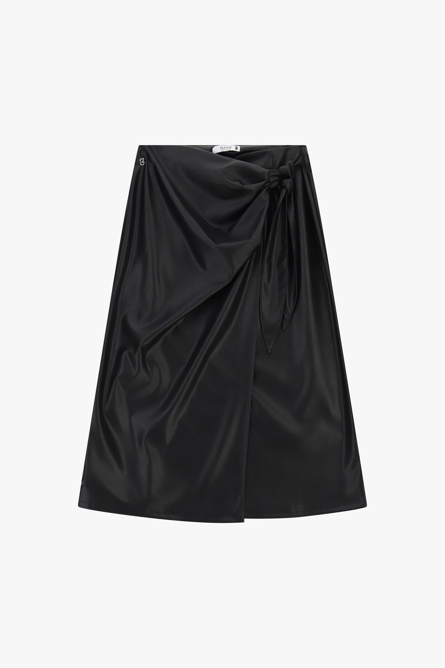 Jupe midi avec nœud sur le côté et drapé Please