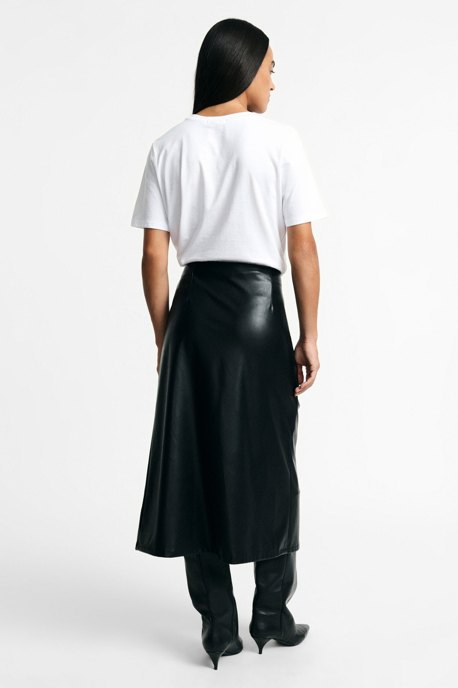 Jupe midi avec nœud sur le côté et drapé Please