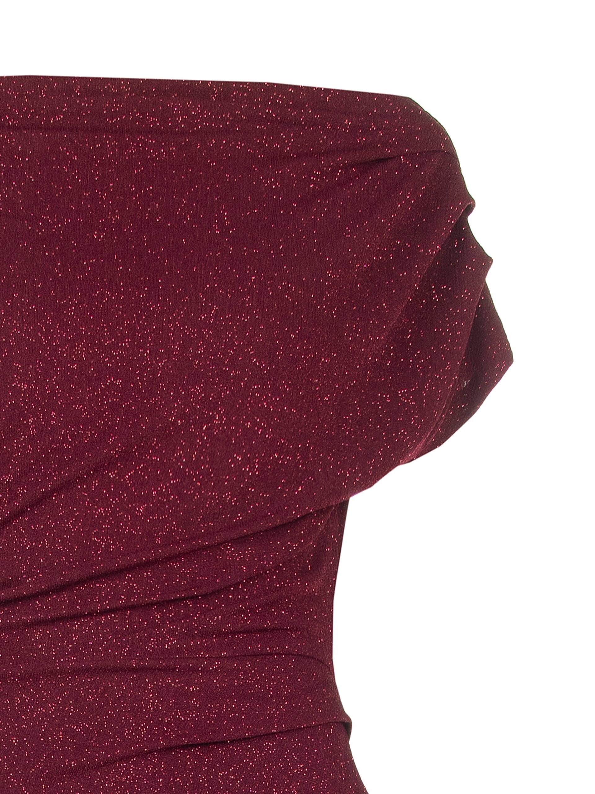 Abito Aderente In Lurex Effetto Glitter Con Drappeggi Rinascimento