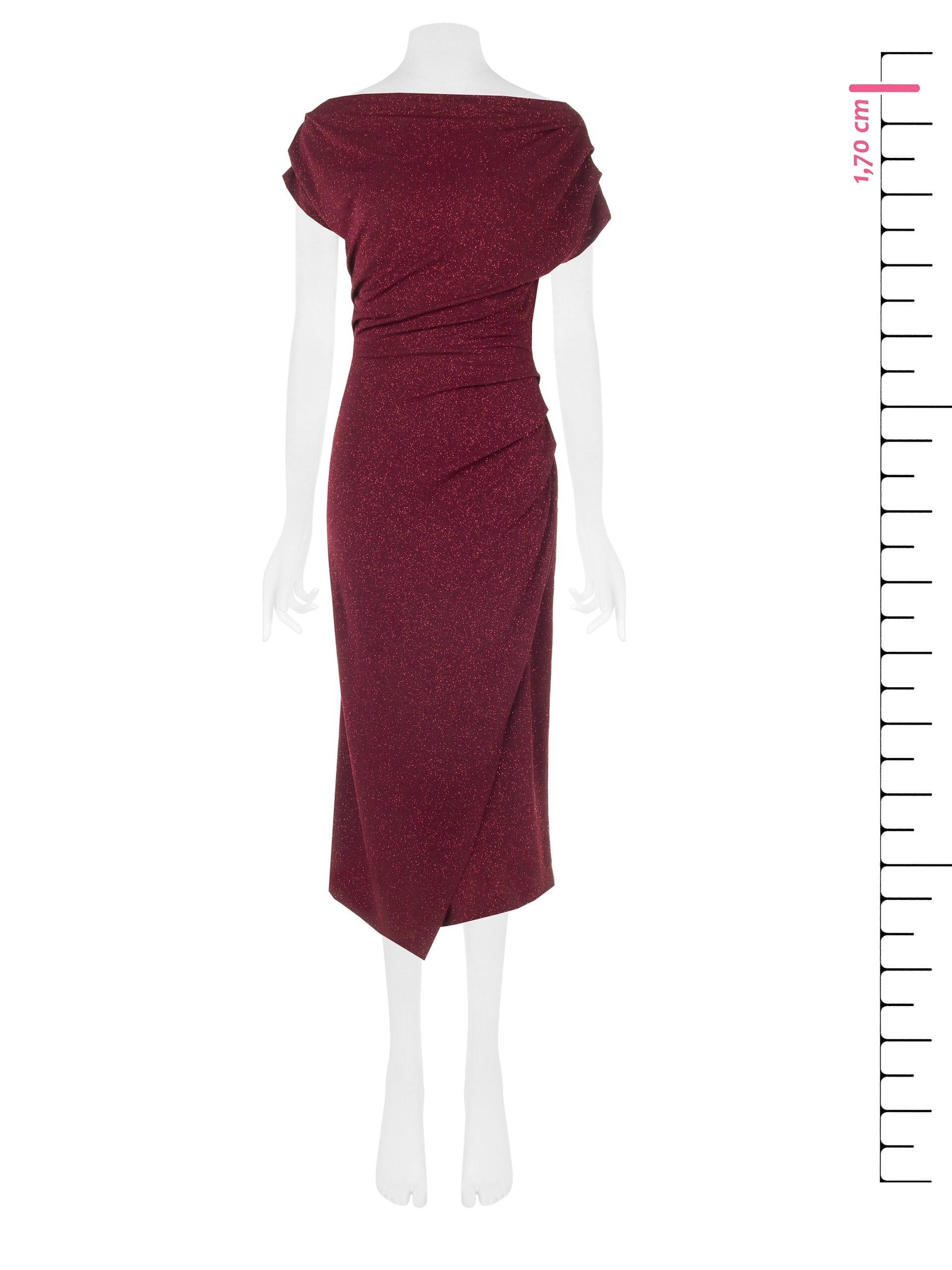 Abito Aderente In Lurex Effetto Glitter Con Drappeggi Rinascimento