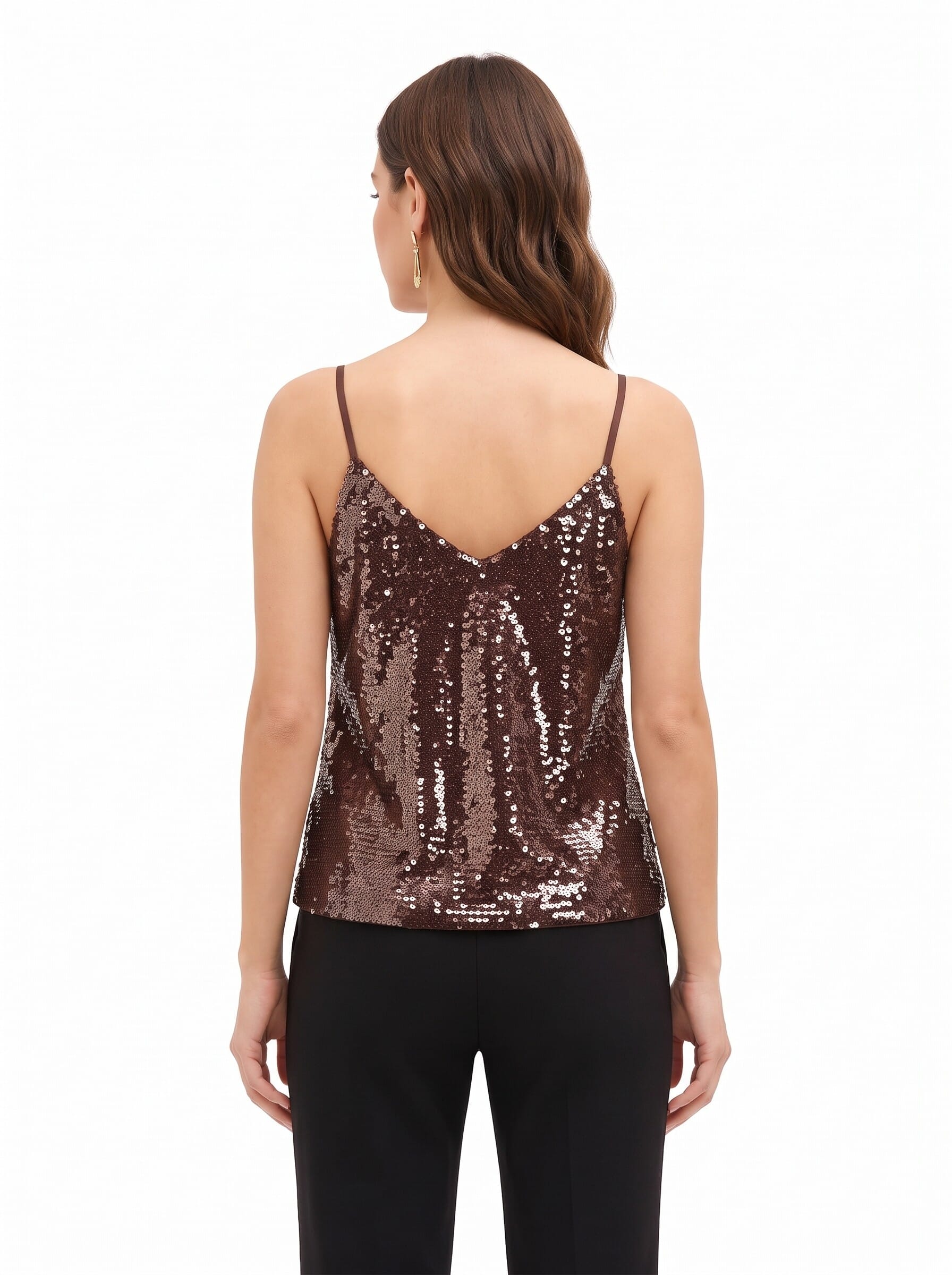A-line Tank Top with V-neck and ‘Rinascimento’ sequin embroidery