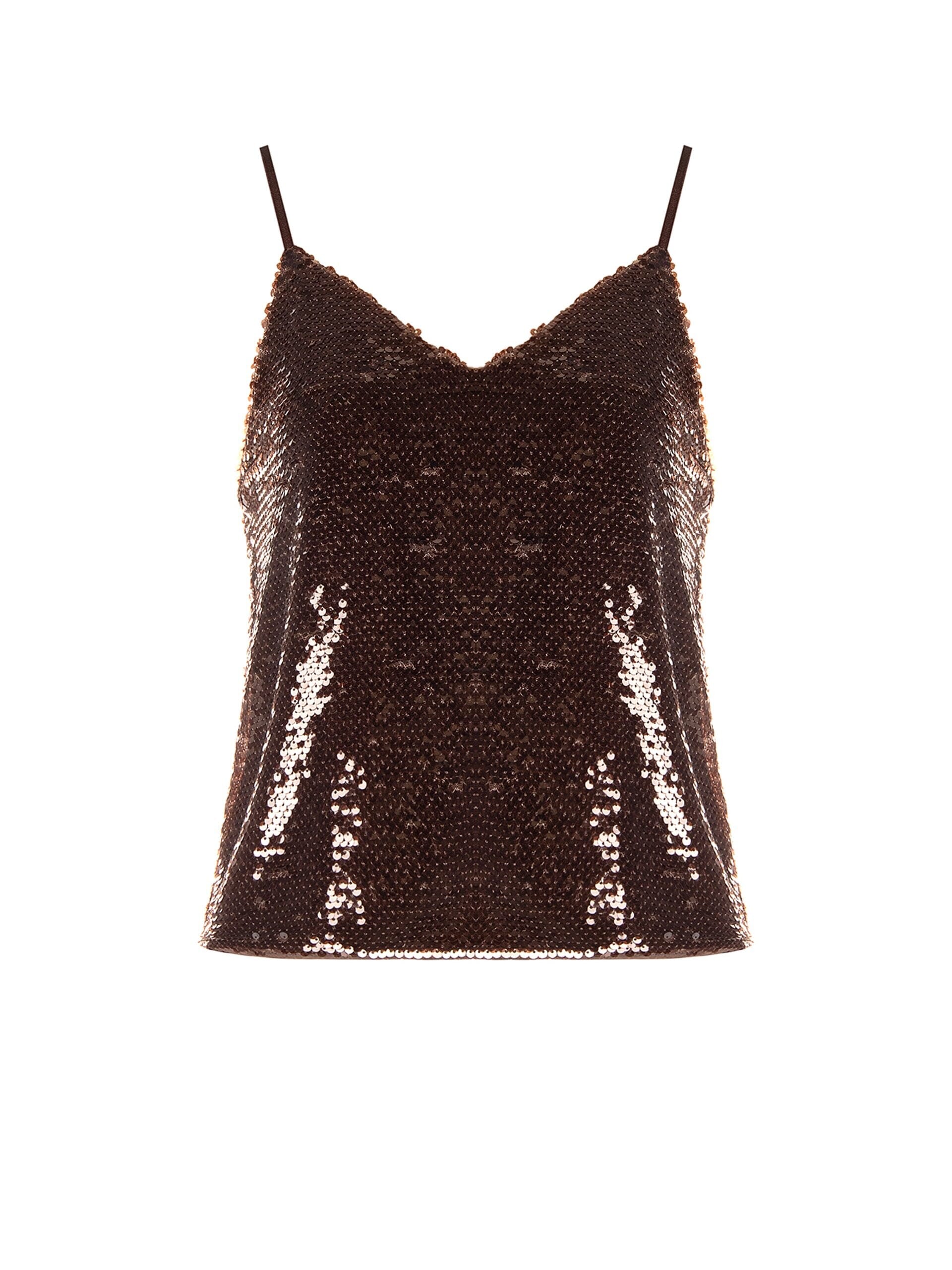 A-line Tank Top with V-neck and ‘Rinascimento’ sequin embroidery