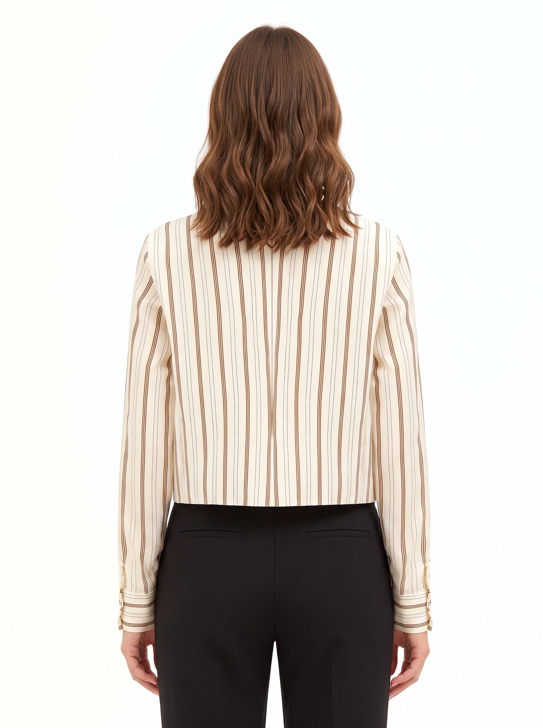 Loose-fitting, cropped shirt in a viscose blend with Rinascimento-style pleats