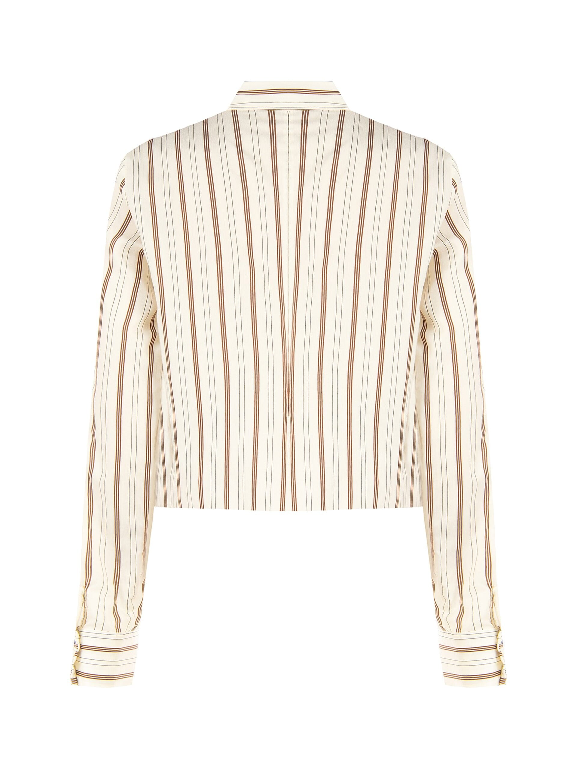 Loose-fitting, cropped shirt in a viscose blend with Rinascimento-style pleats
