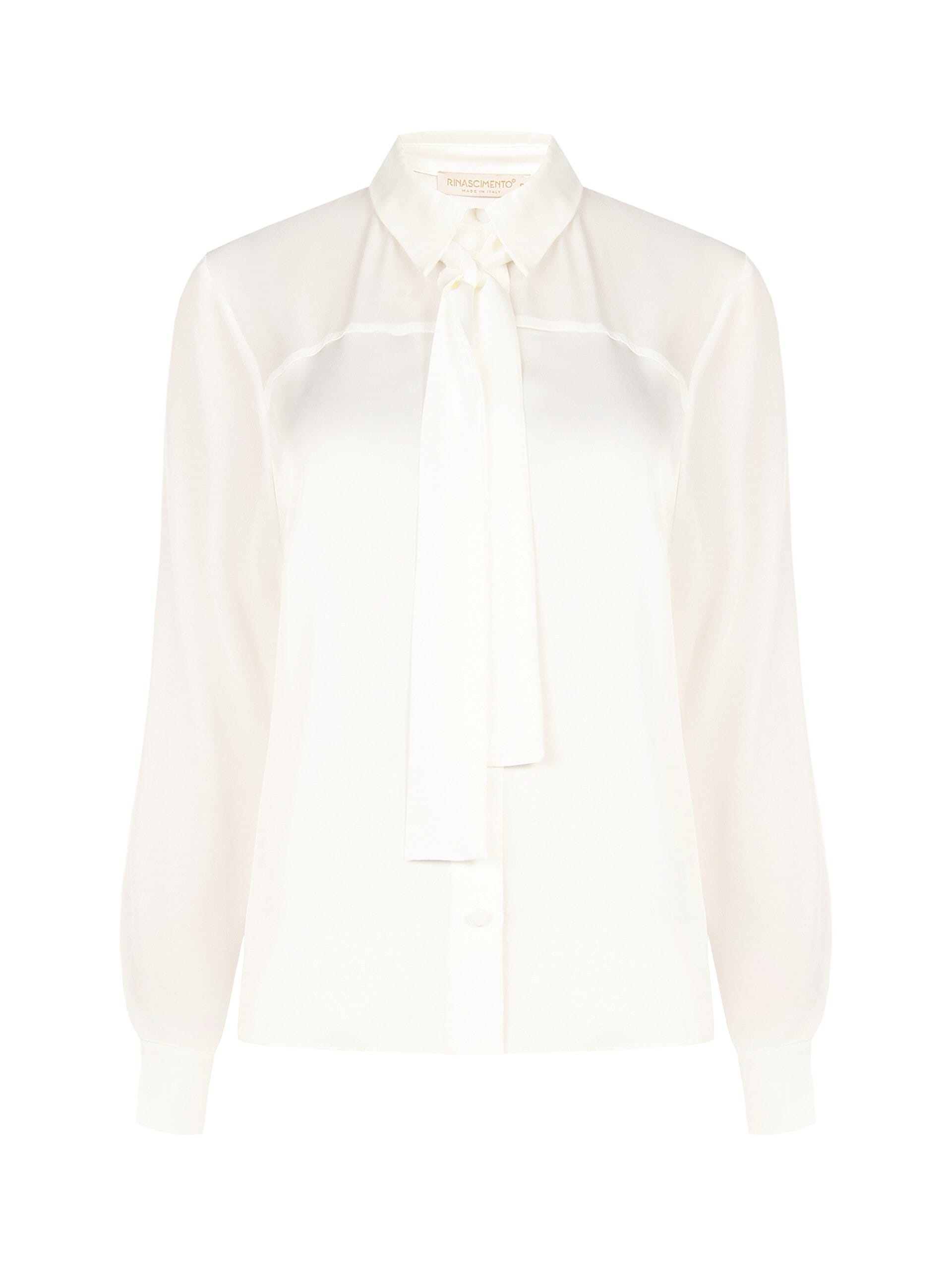 Flowy Satin and Georgette Blouse with a ‘Rinascimento’ Tie
