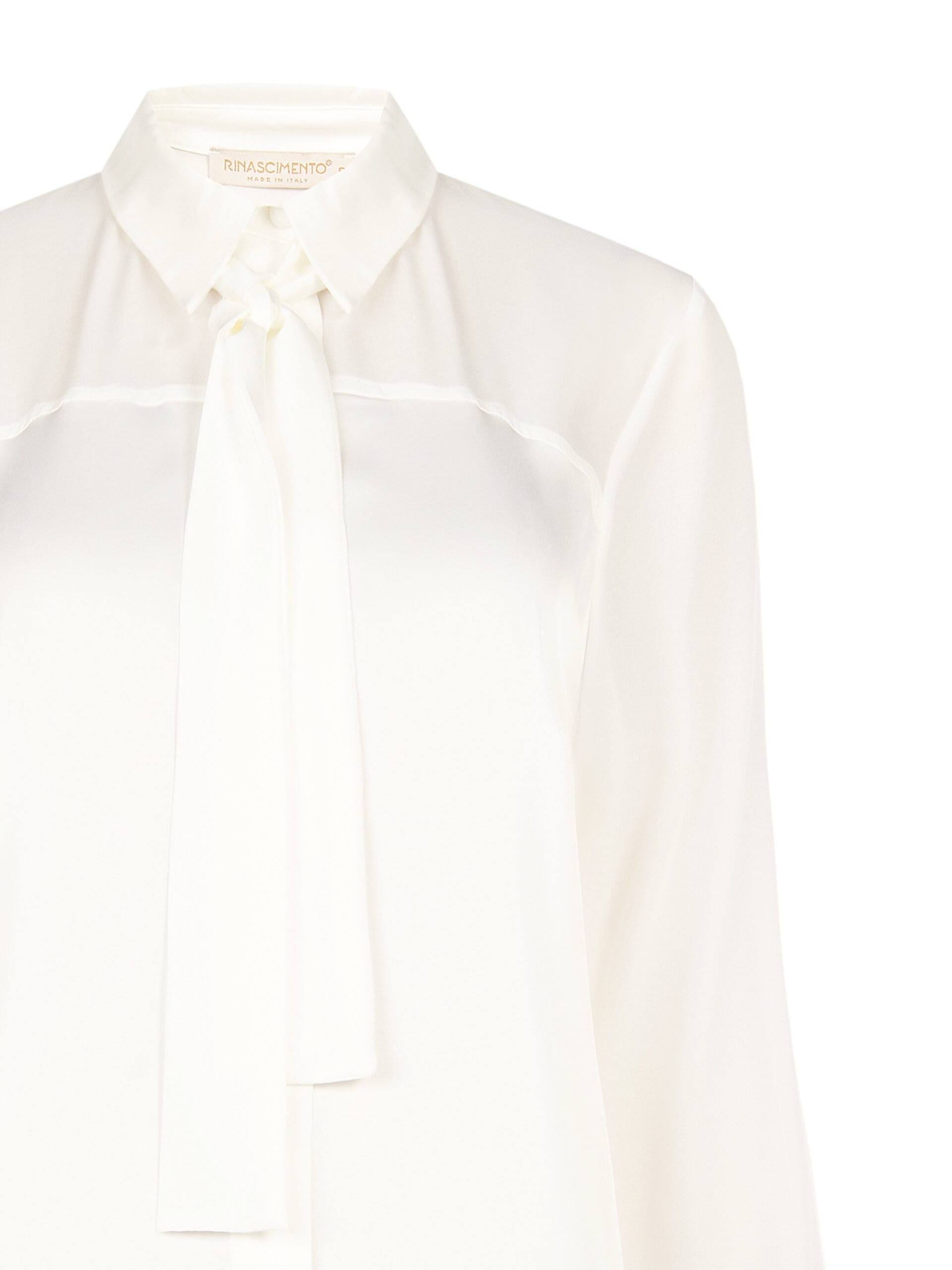 Flowy Satin and Georgette Blouse with a ‘Rinascimento’ Tie