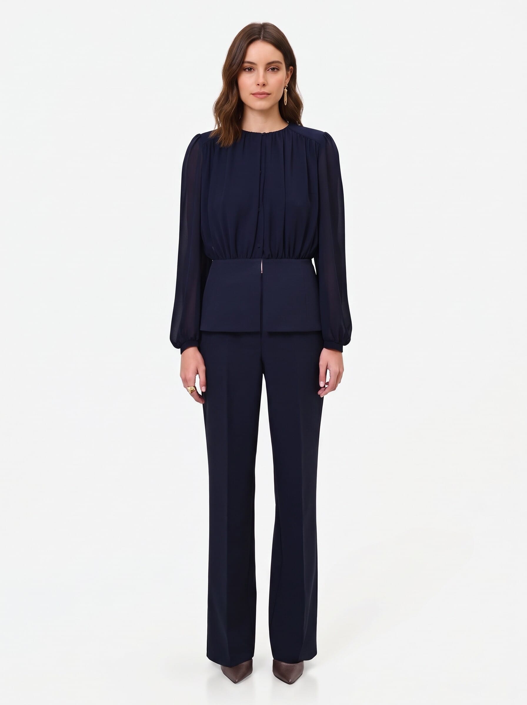 Rinascimento Semi-Transparent Georgette Studio Shirt