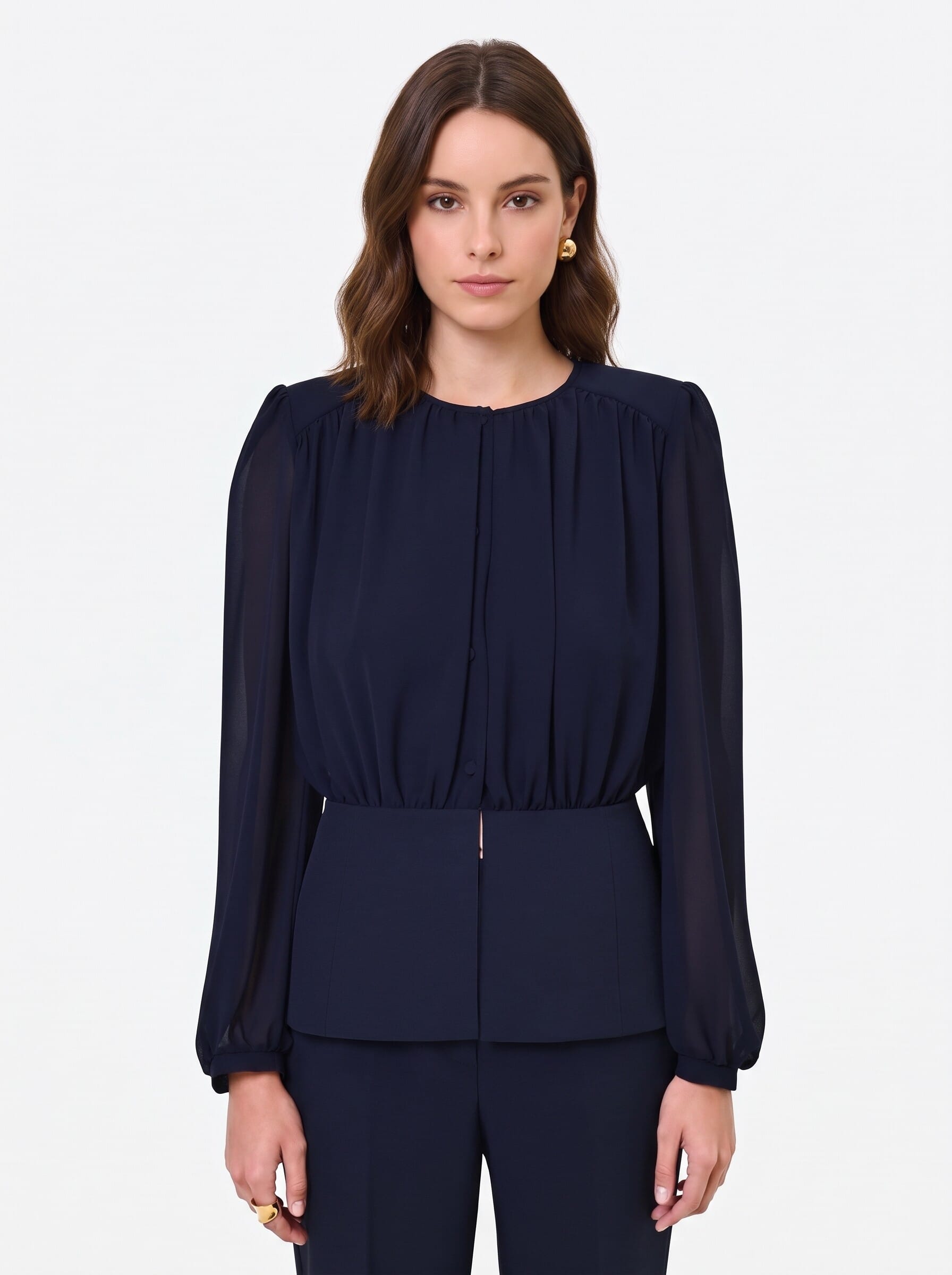 Rinascimento Semi-Transparent Georgette Studio Shirt