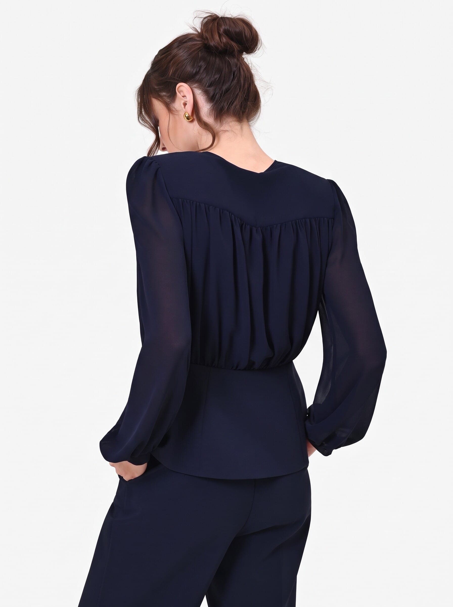 Rinascimento Semi-Transparent Georgette Studio Shirt