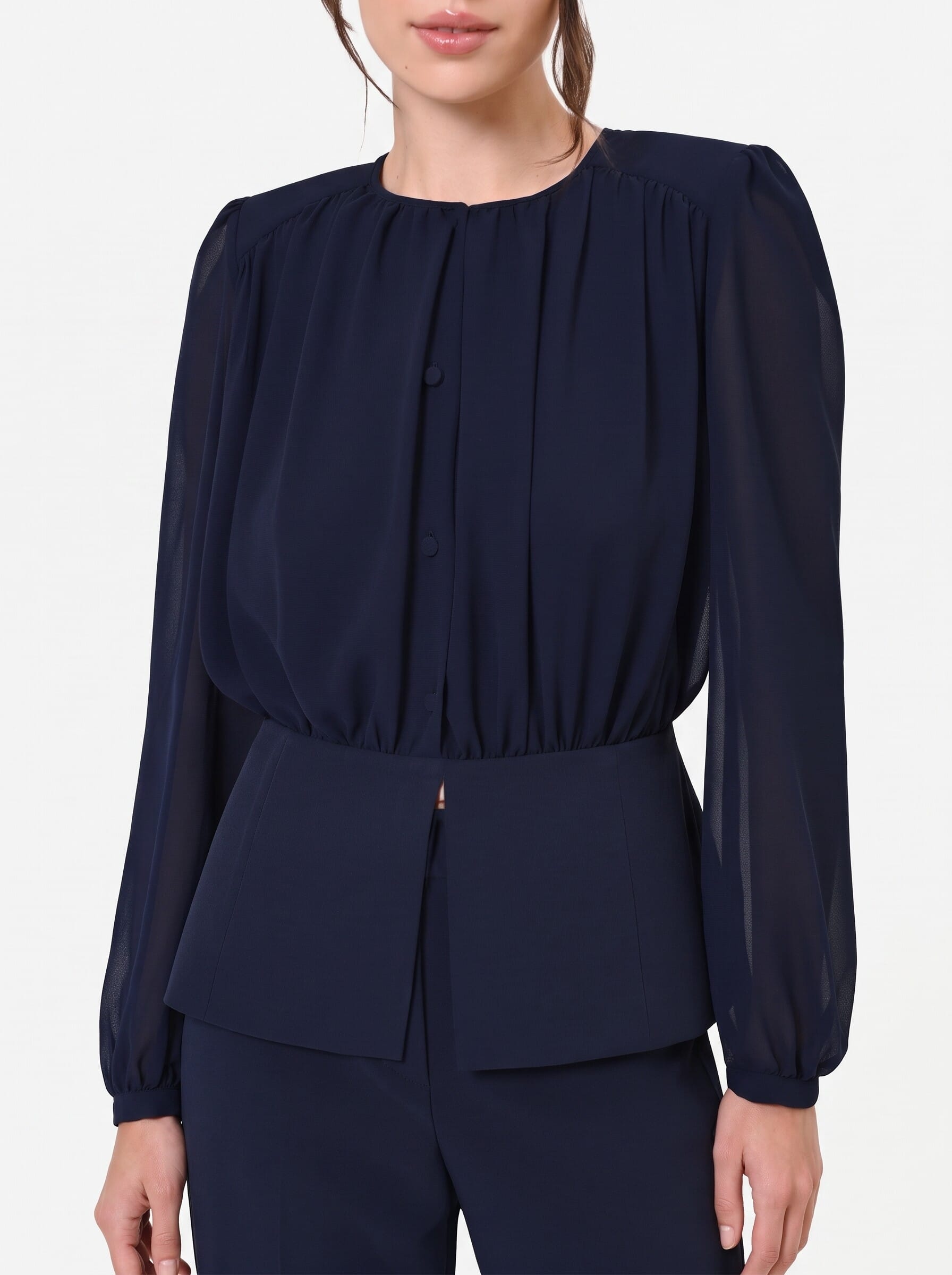 Rinascimento Semi-Transparent Georgette Studio Shirt