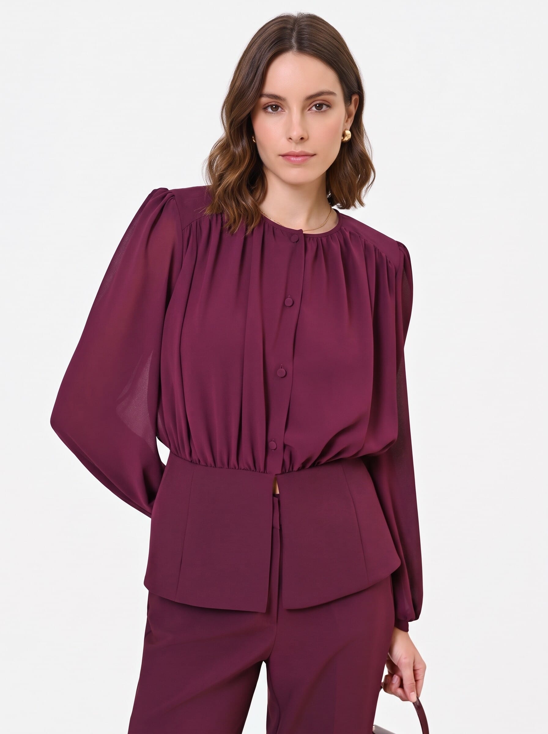 Rinascimento Semi-Transparent Georgette Studio Shirt