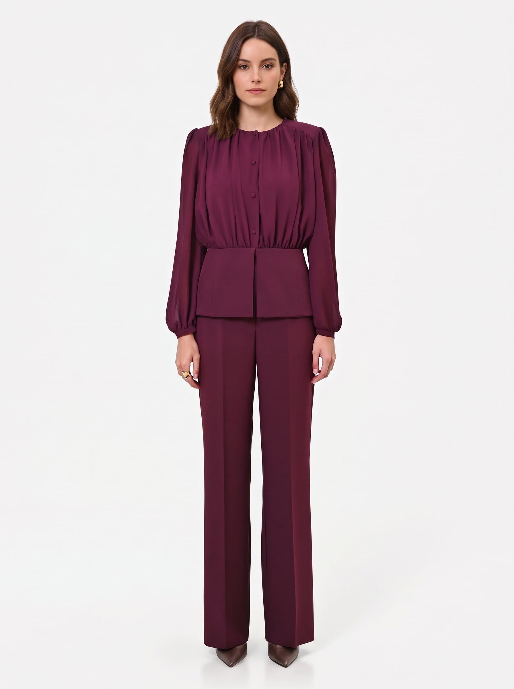 Rinascimento Semi-Transparent Georgette Studio Shirt