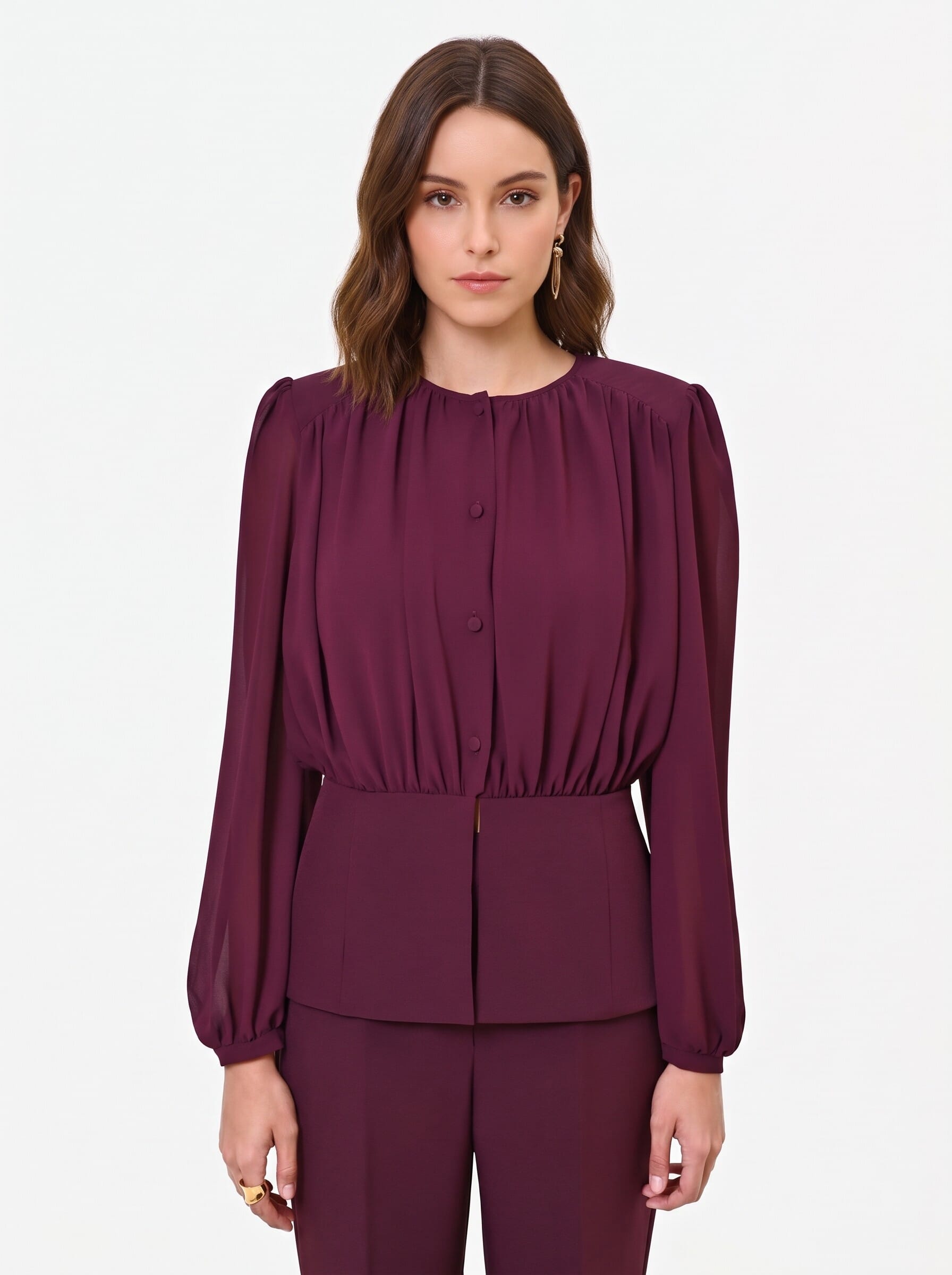 Rinascimento Semi-Transparent Georgette Studio Shirt