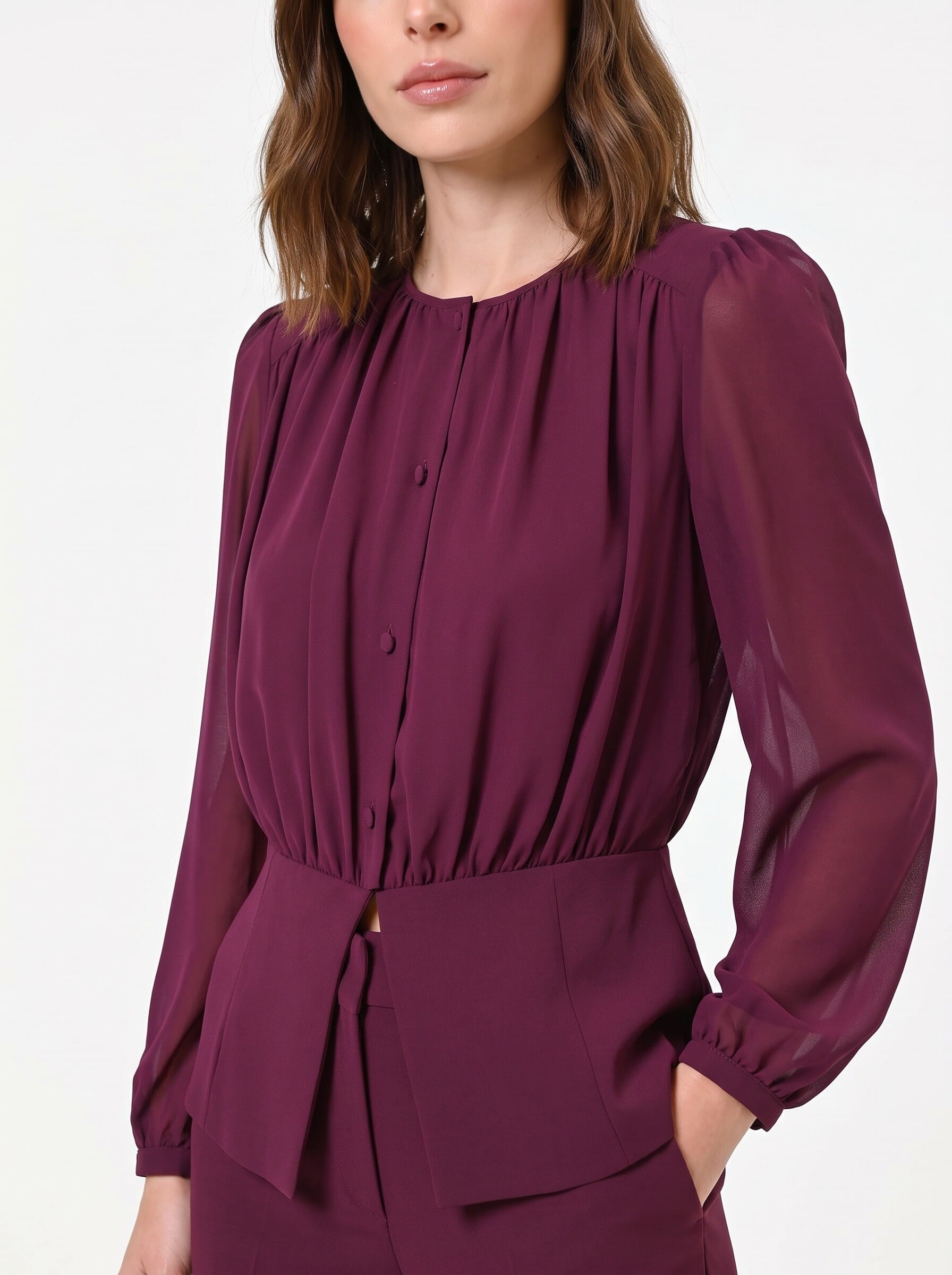 Rinascimento Semi-Transparent Georgette Studio Shirt