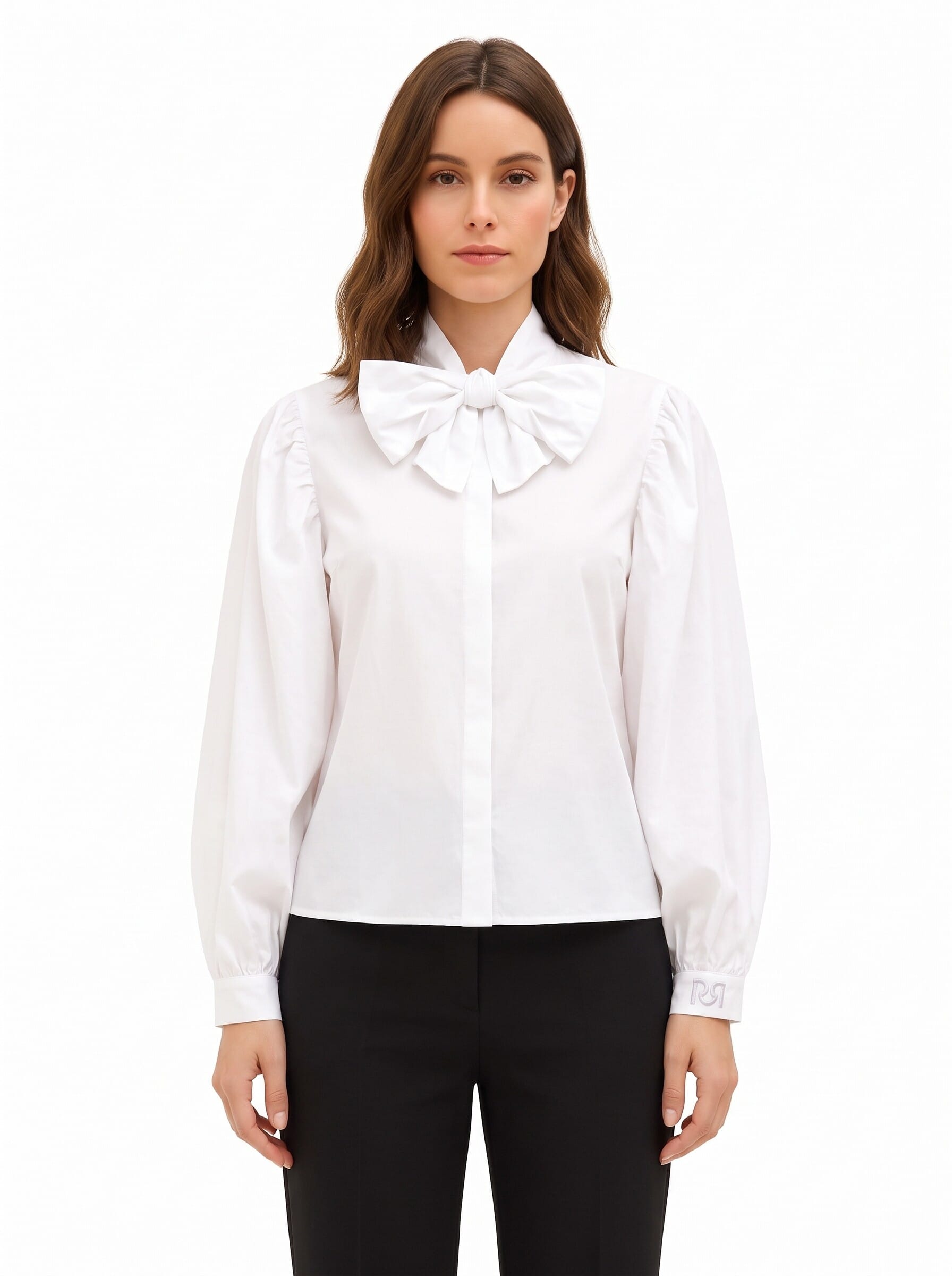 Camicia In Cotone Con Maxi Fiocco E Bottoni A Scomparsa Rinascimento