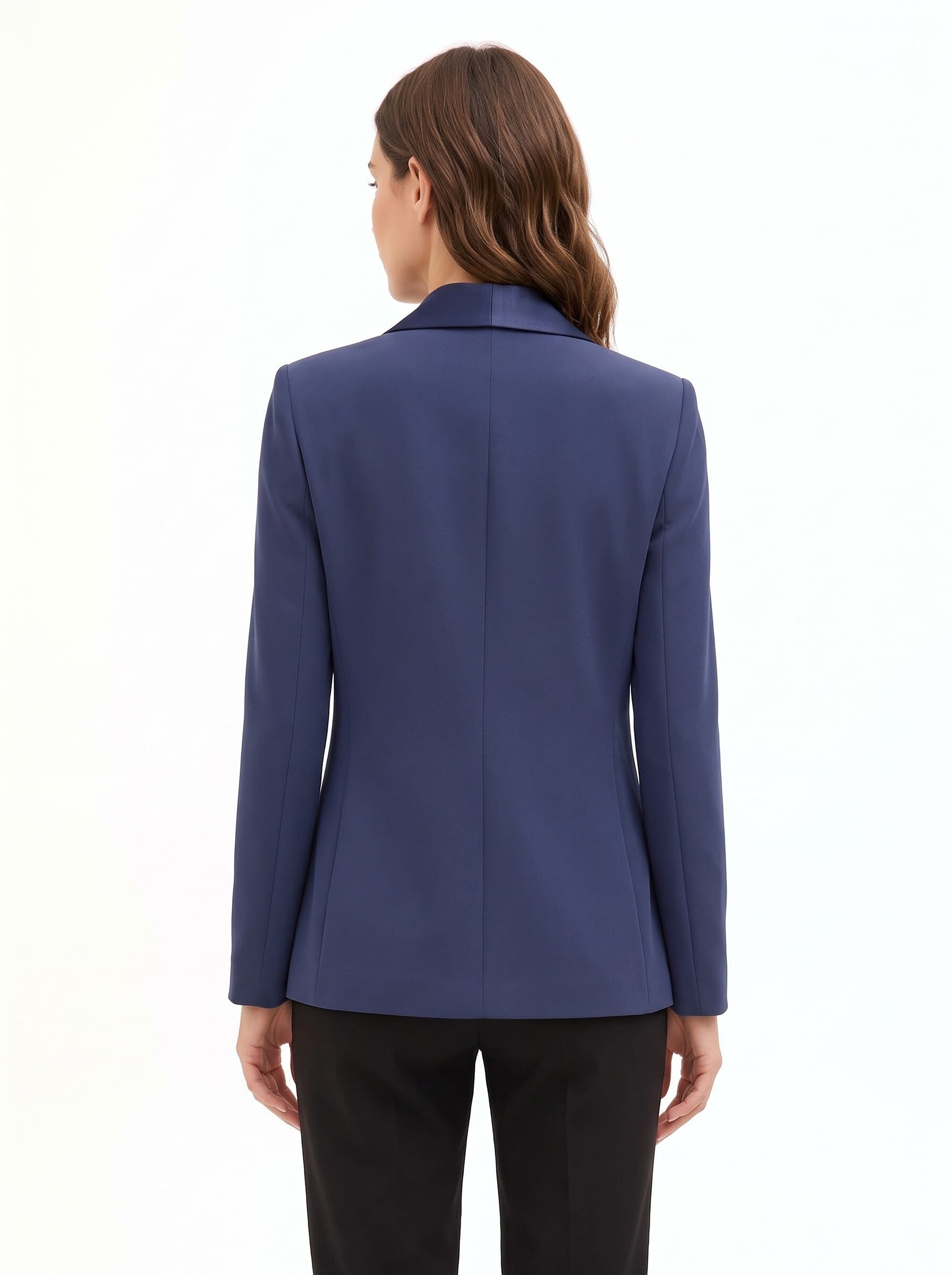Giacca Blazer In Tessuto Tecnico Con Collo A Scialle In Raso Rinascimento