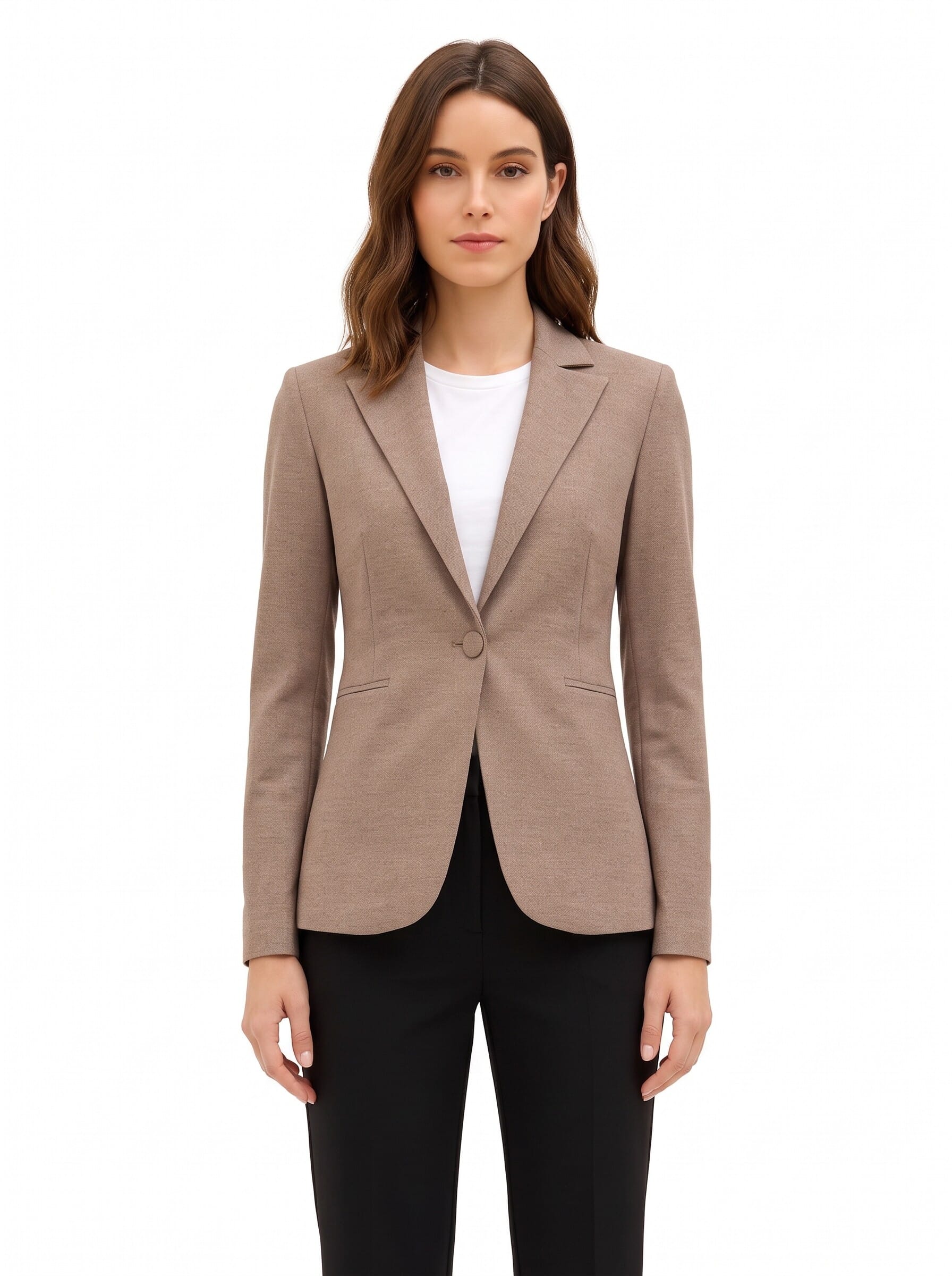 Giacca Blazer Sfiancata In Poliviscosa Con Bottone Coordinato Rinascimento