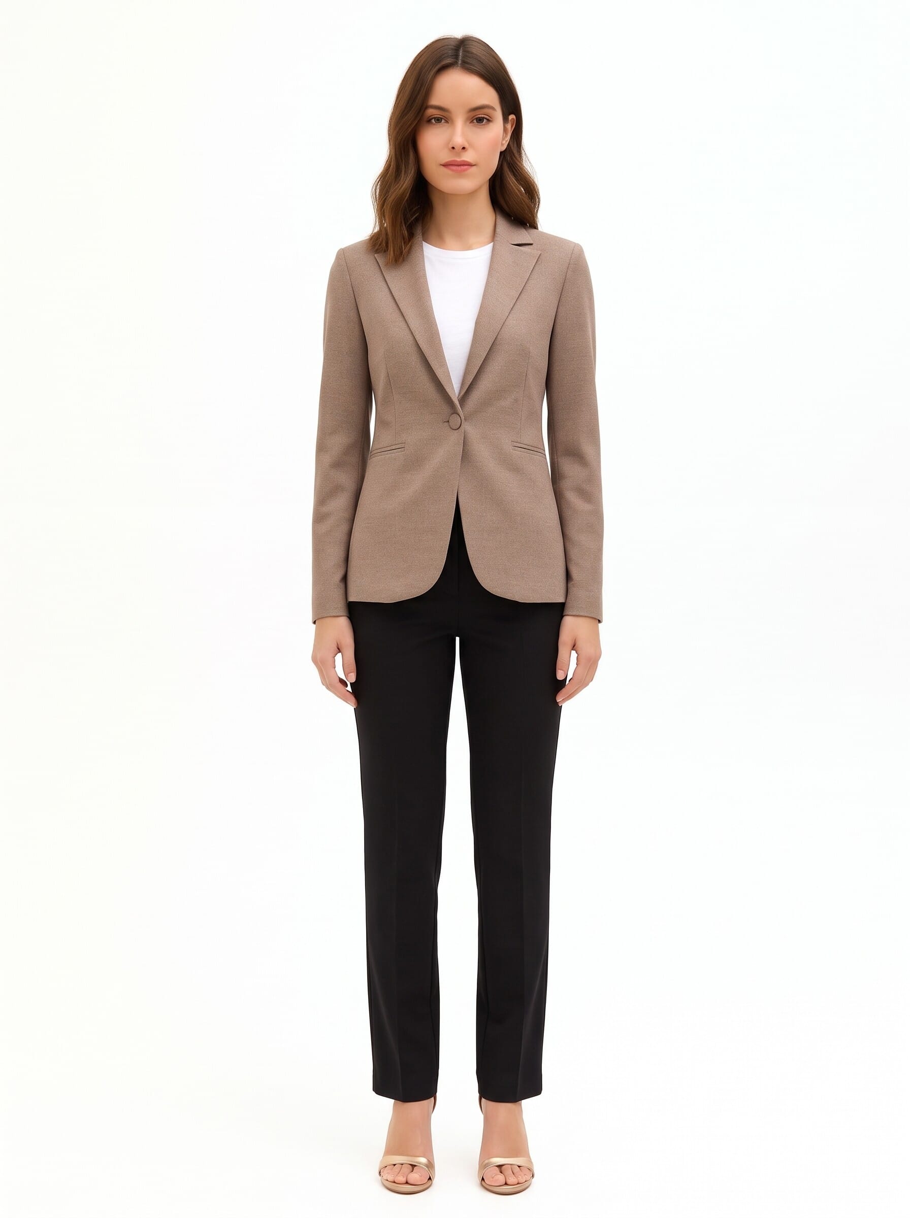 Giacca Blazer Sfiancata In Poliviscosa Con Bottone Coordinato Rinascimento