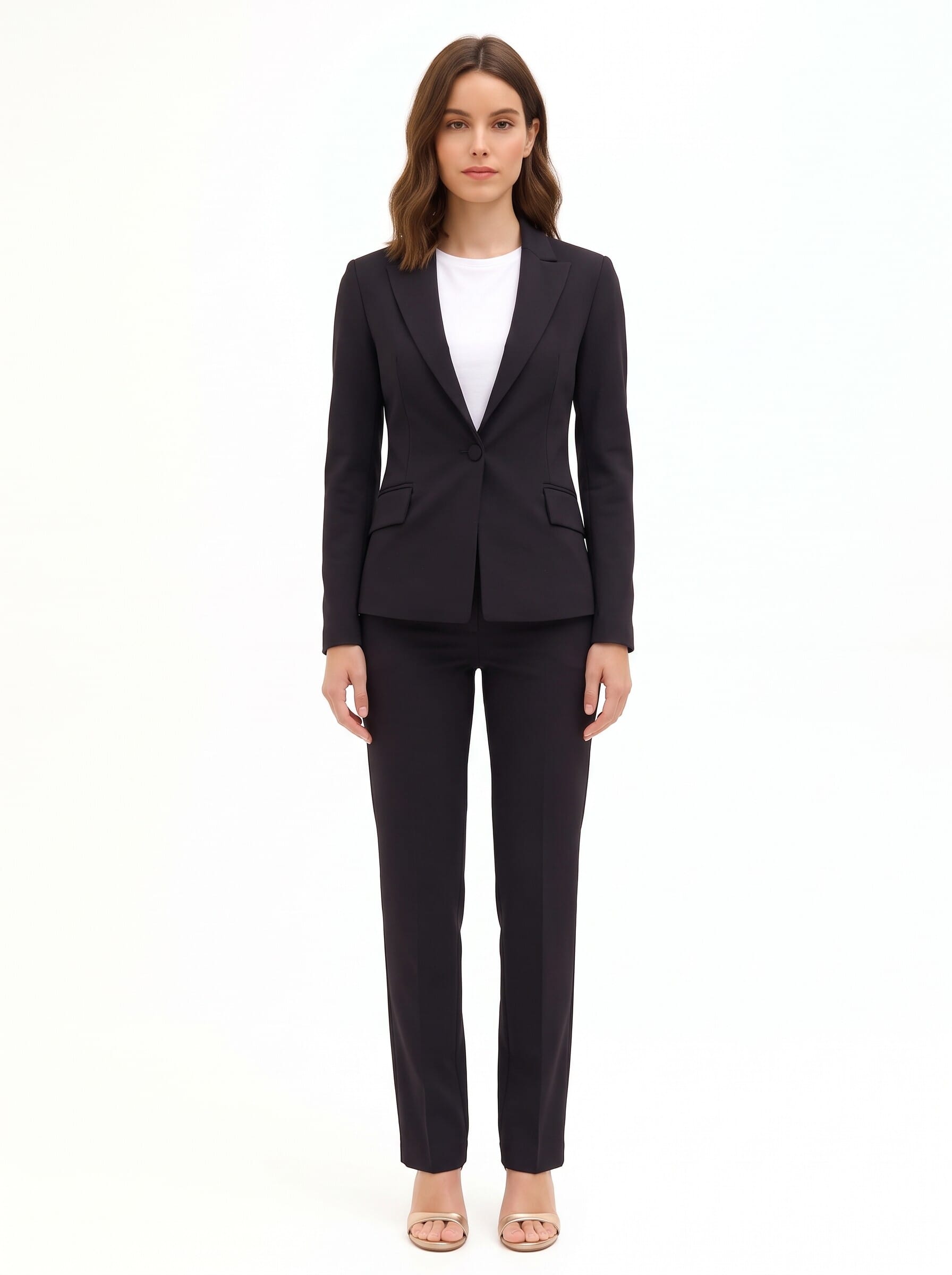 Giacca Blazer Sfiancata In Punto Milano Con Bottone Coordinato Rinascimento