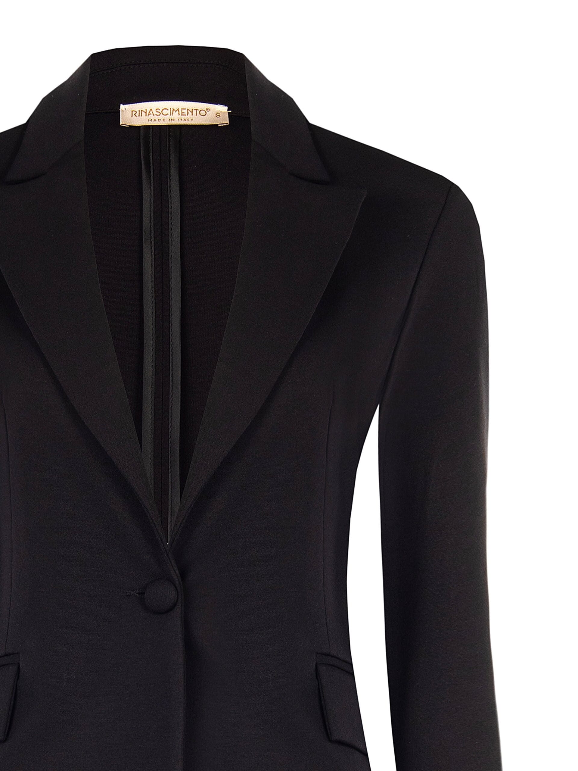 Giacca Blazer Sfiancata In Punto Milano Con Bottone Coordinato Rinascimento
