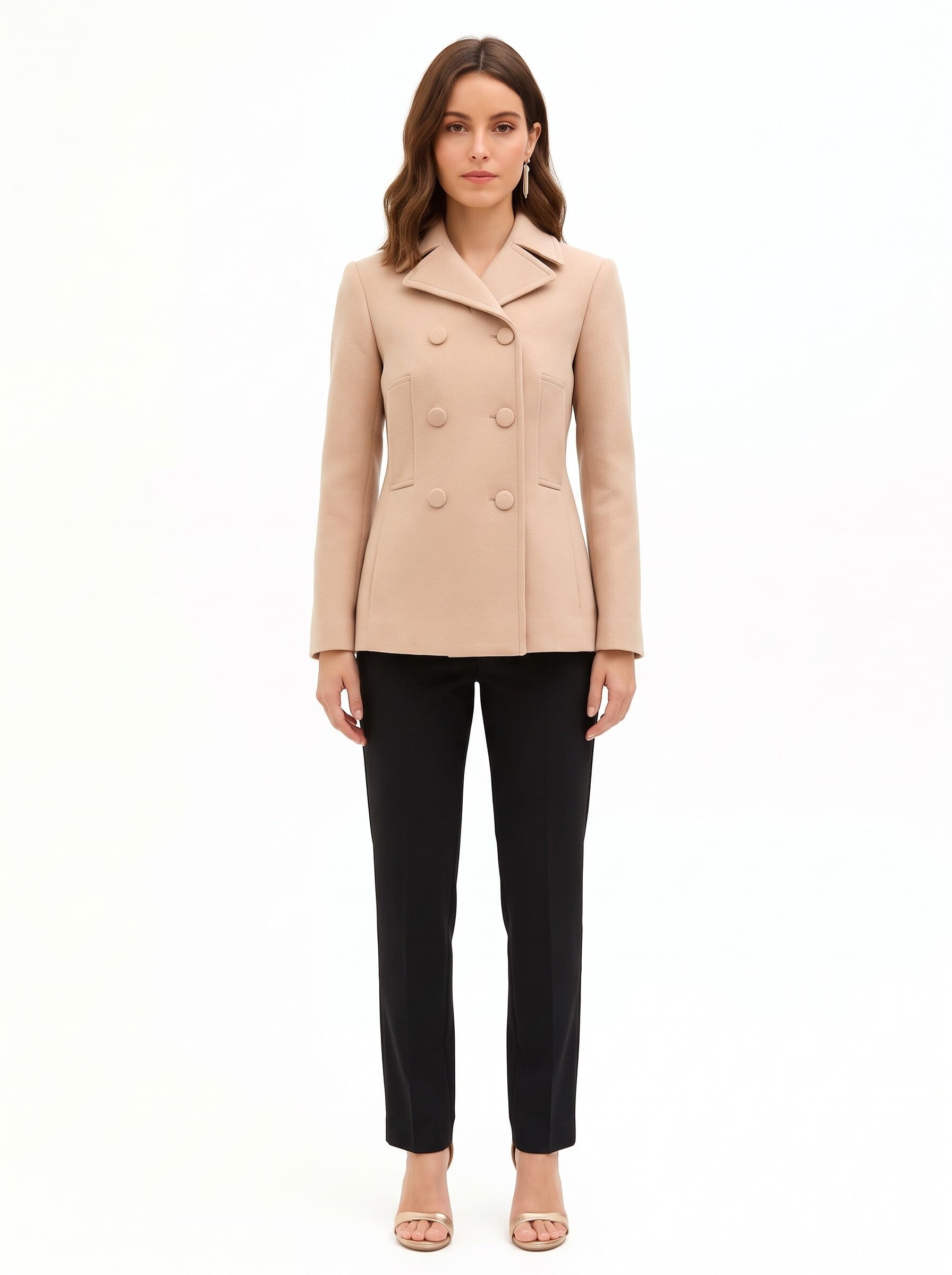 Cappotto Corto Sfiancato Con Bottoni Coordinati Rinascimento