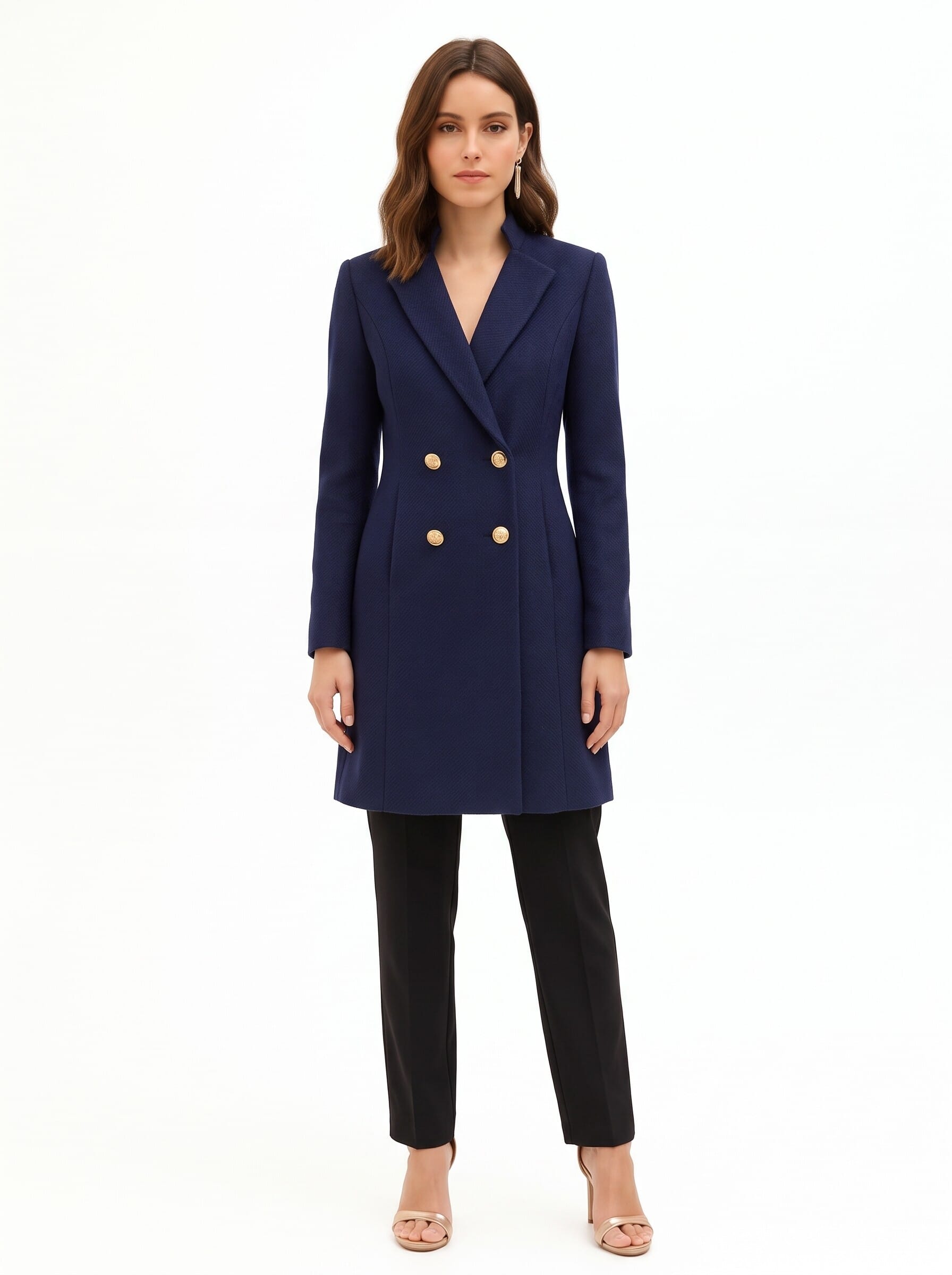 Cappotto Lungo Smanicato In Misto Lana Rinascimento