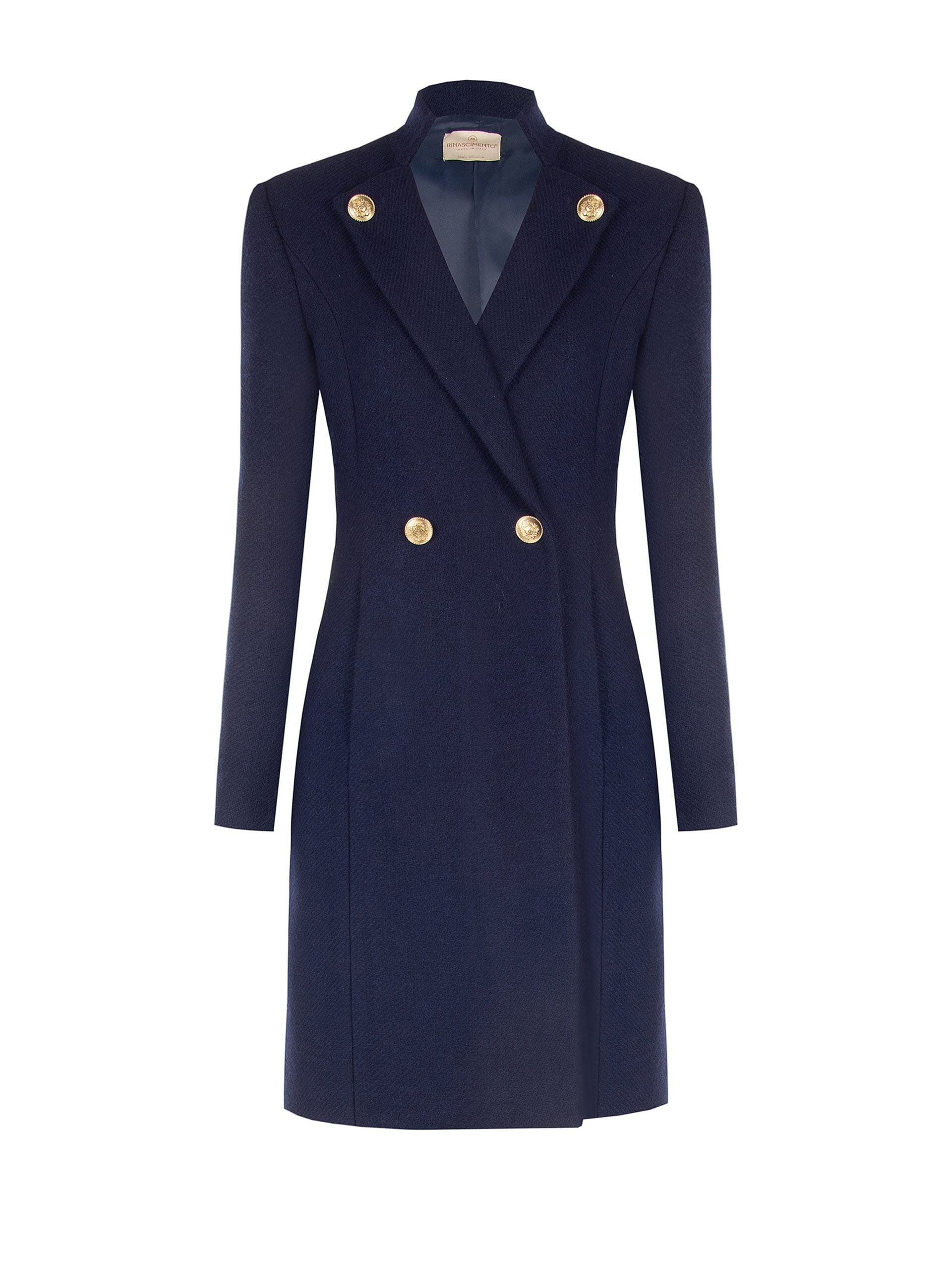 Cappotto Lungo Smanicato In Misto Lana Rinascimento