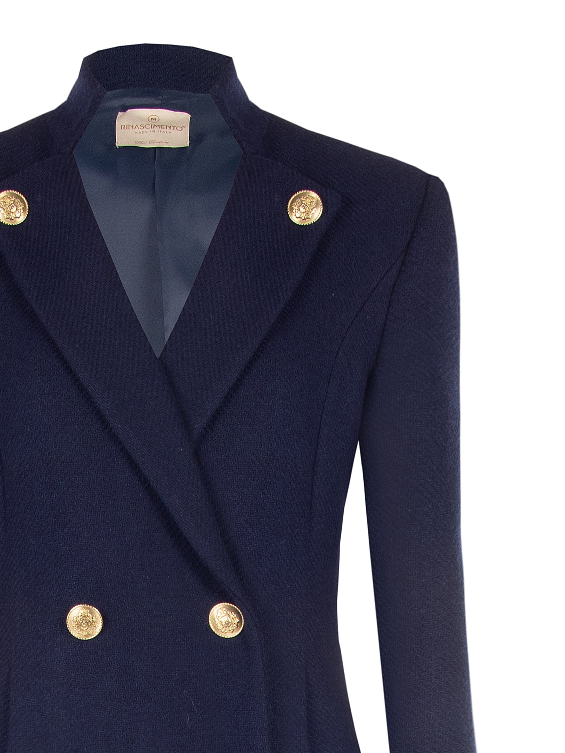 Cappotto Lungo Smanicato In Misto Lana Rinascimento