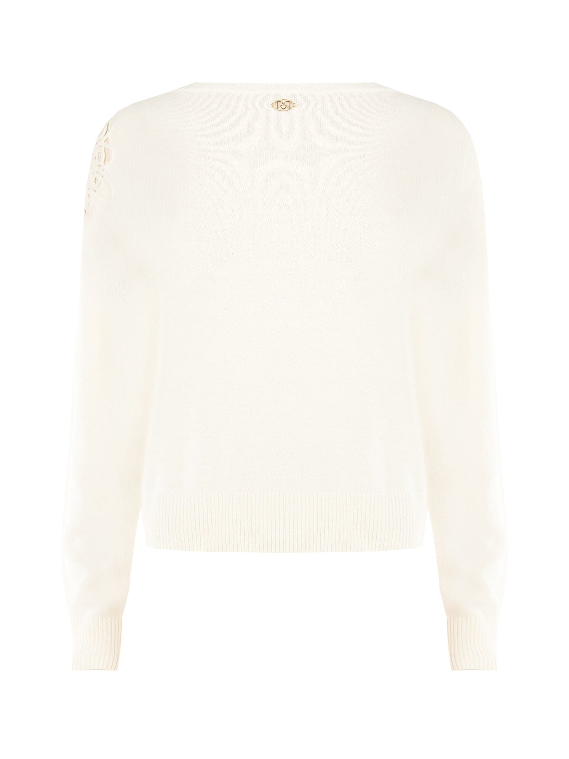 Maglione Sottile In Misto Viscosa E Lana Con Inserto Crochet Sulla Spalla Rinascimento