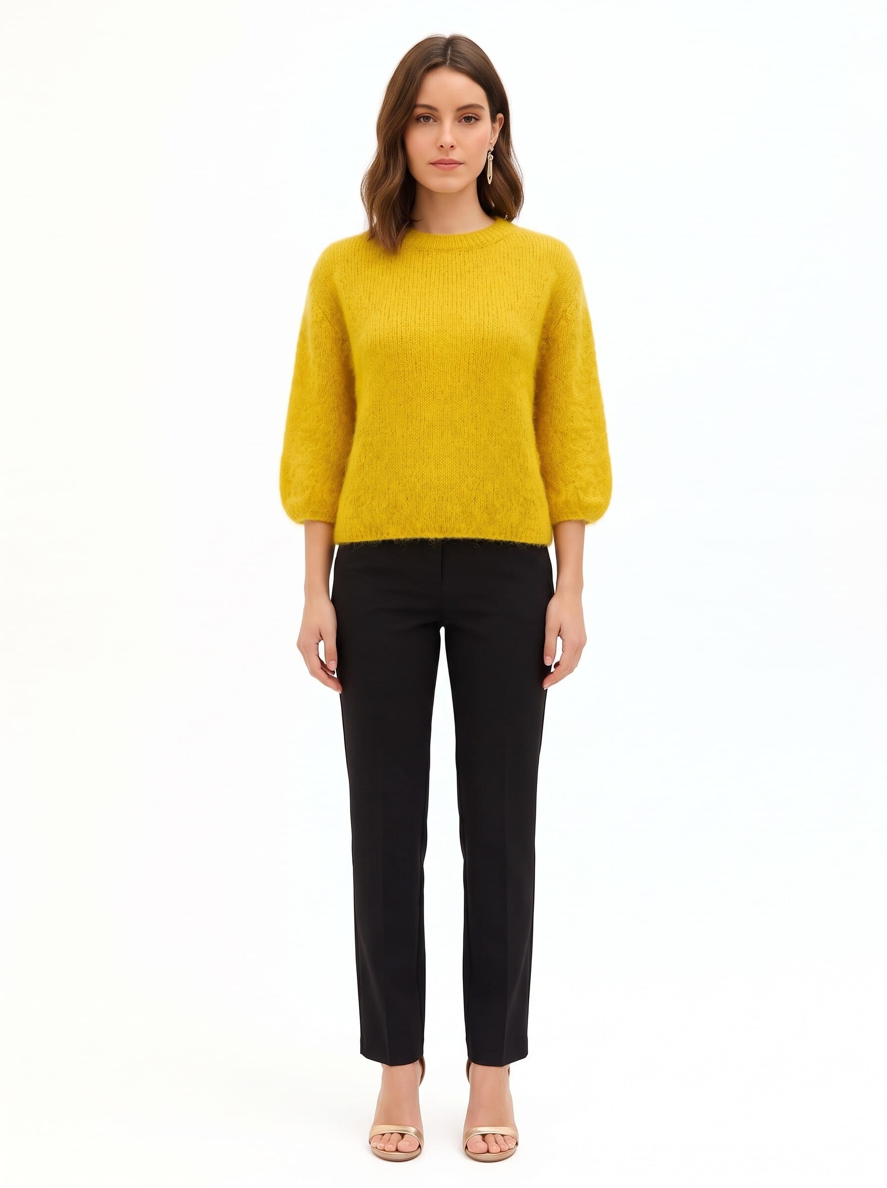 Maglione Over In Misto Mohair Con Maniche A 3/4 Rinascimento