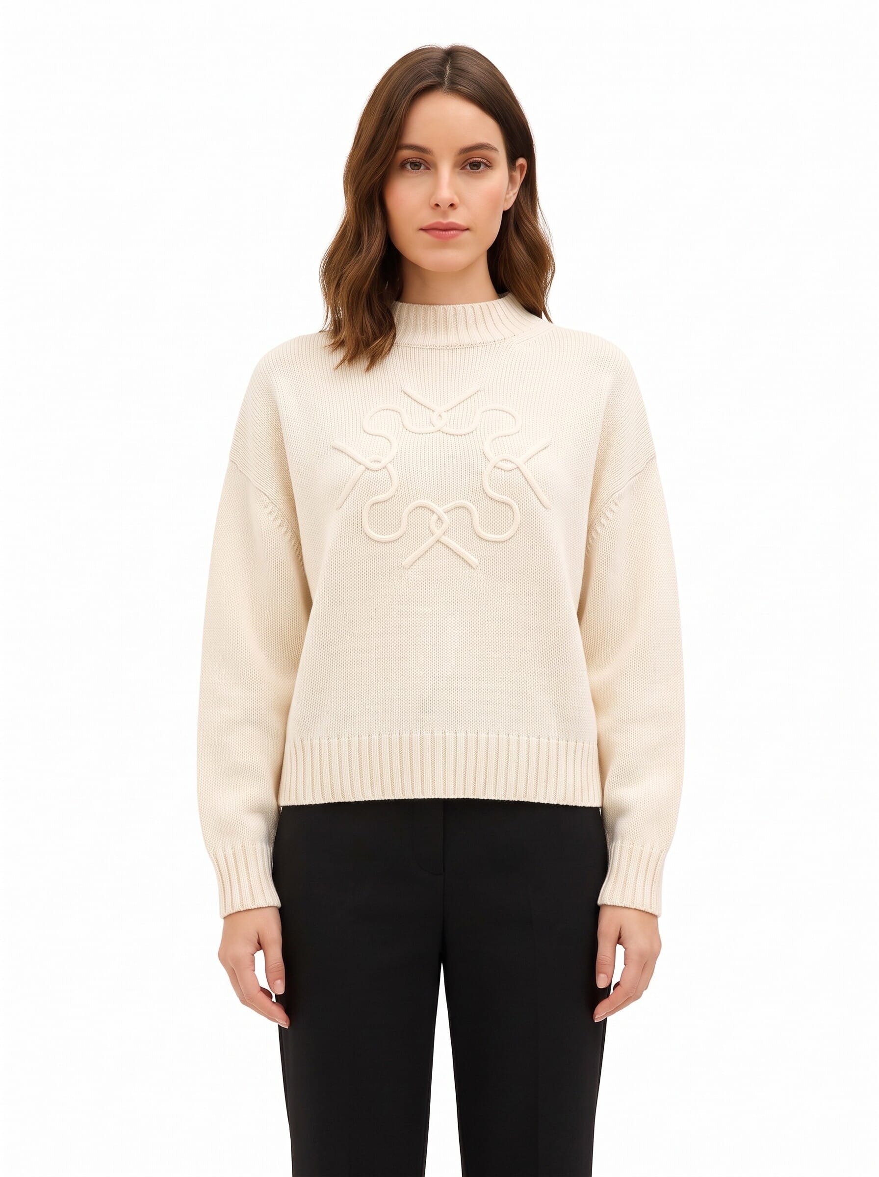 Maglione Over In Misto Viscosa E Lana Con Logo Rr Intrecciato In Rilievo Rinascimento