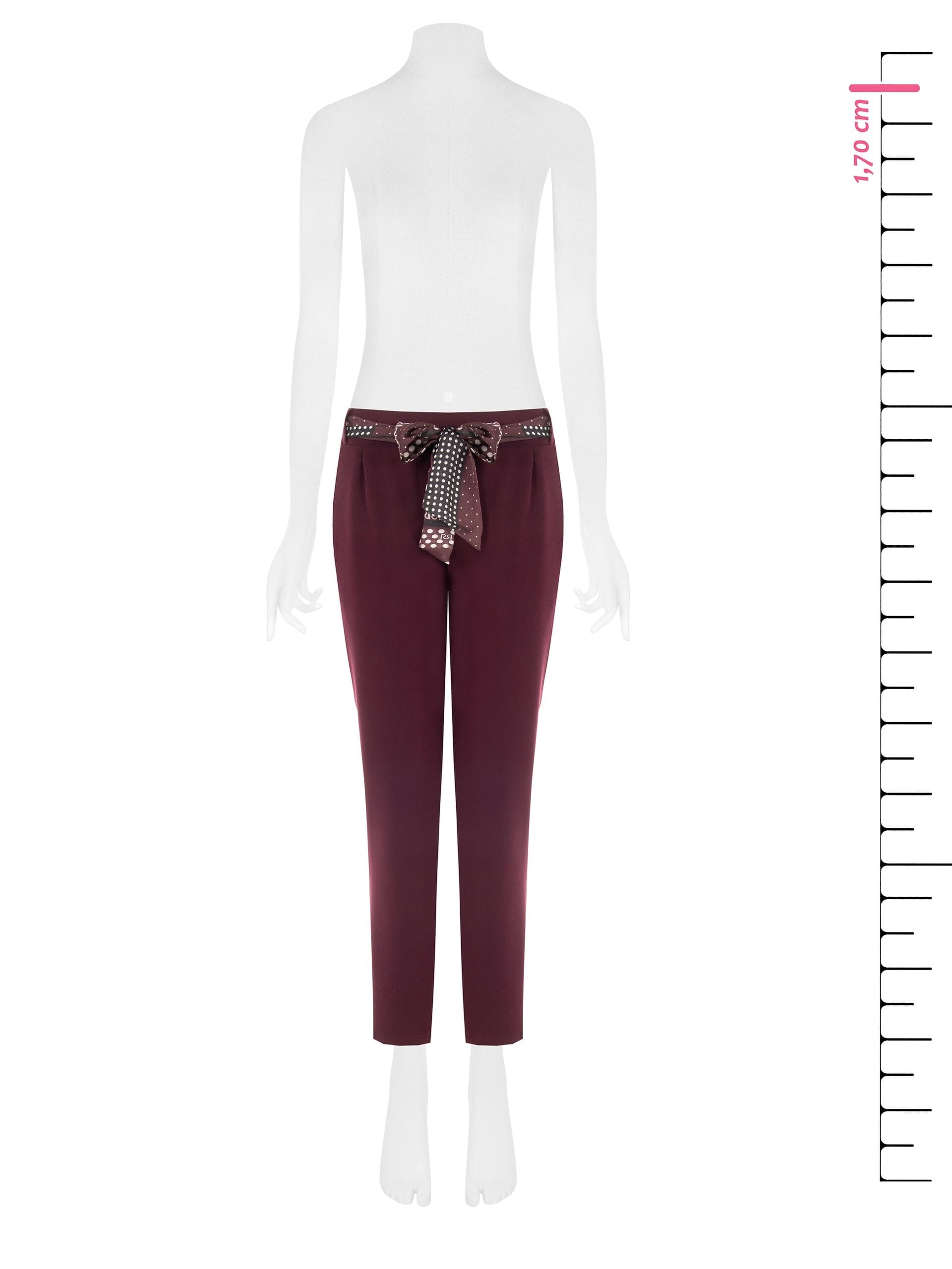 Skinny trousers in polyviscose with an elasticated waistband at the back and a Rinascimento-branded scarf
