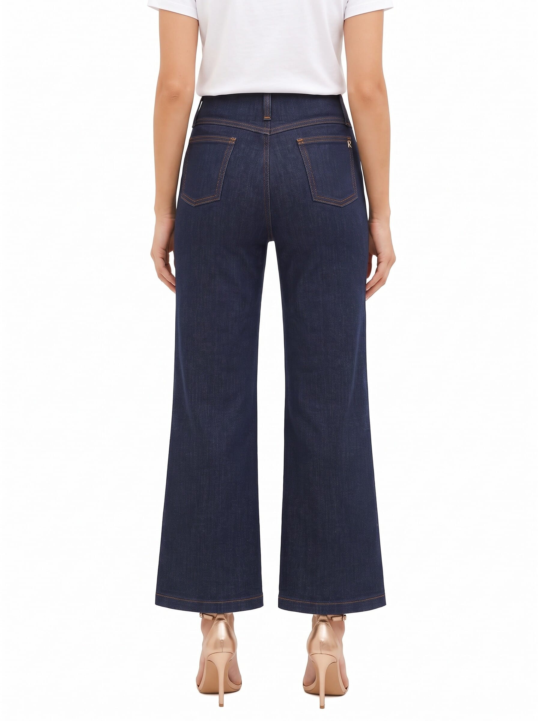 Zero Rinascimento Stretch Wide-Leg Cropped Jeans
