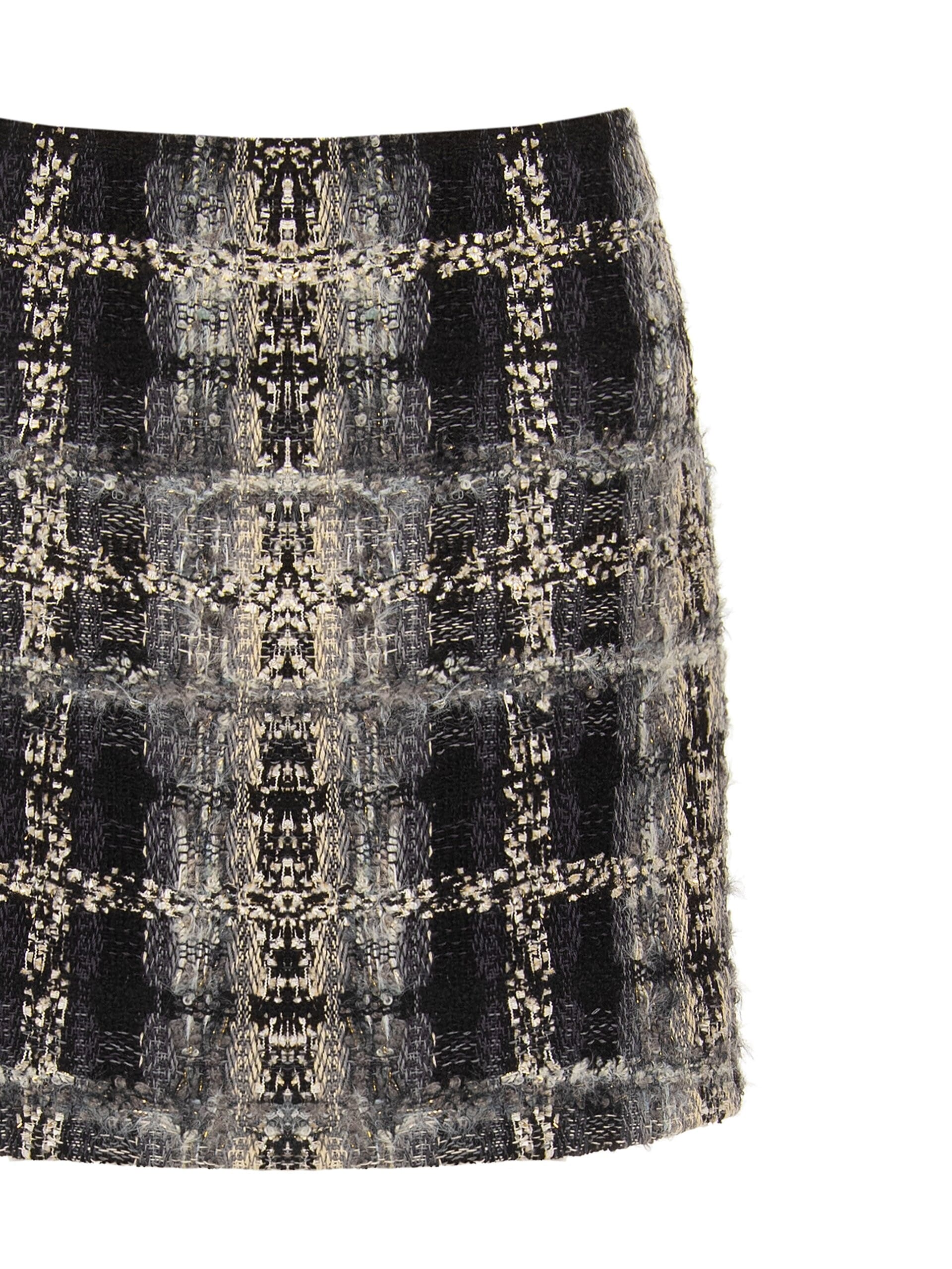 Minigonna In Tweed Bouclé Con Lurex Rinascimento