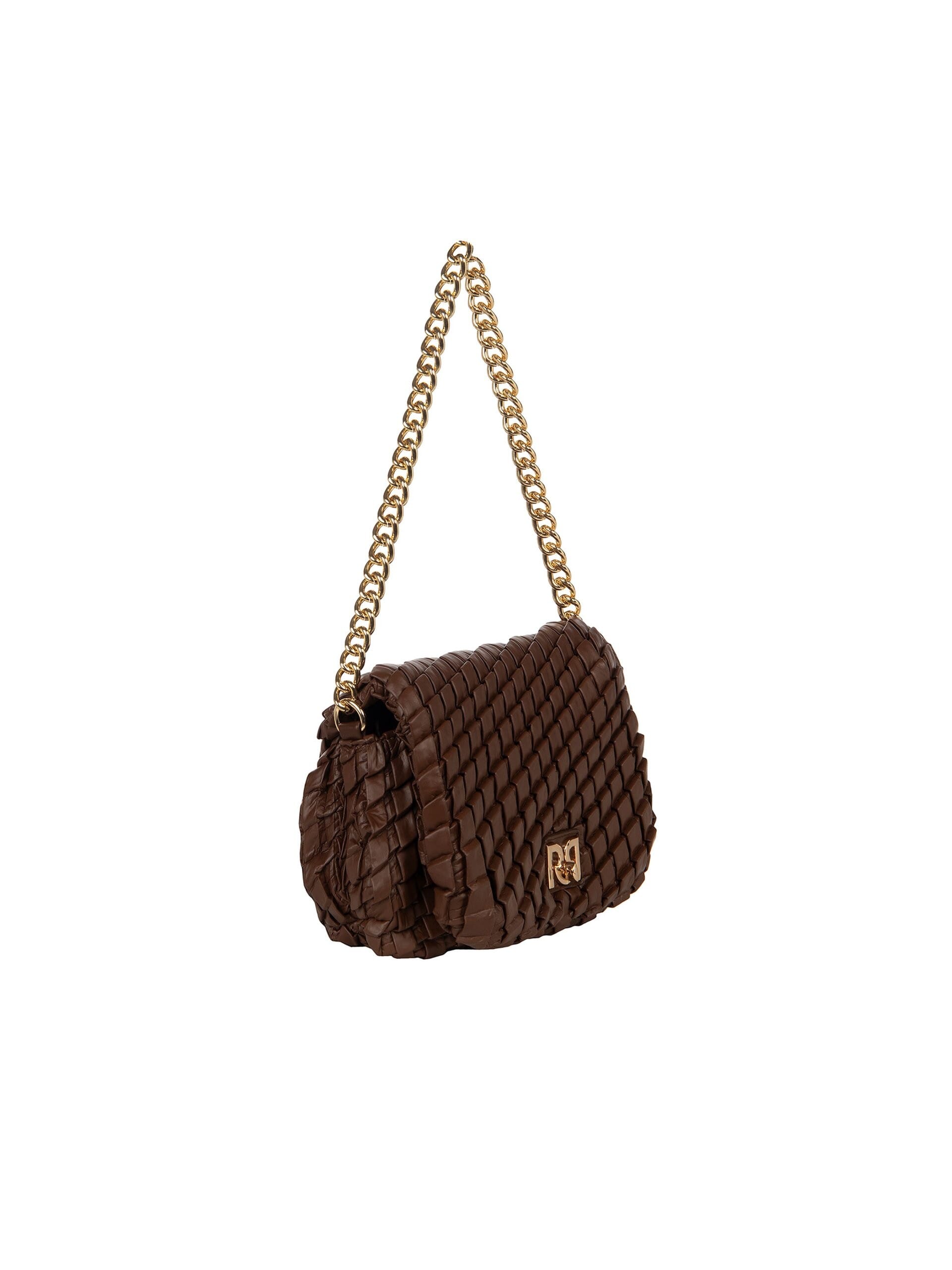 Borsa A Mano In Similpelle Intrecciata Con Catena E Tracolla Rimovibile Rinascimento