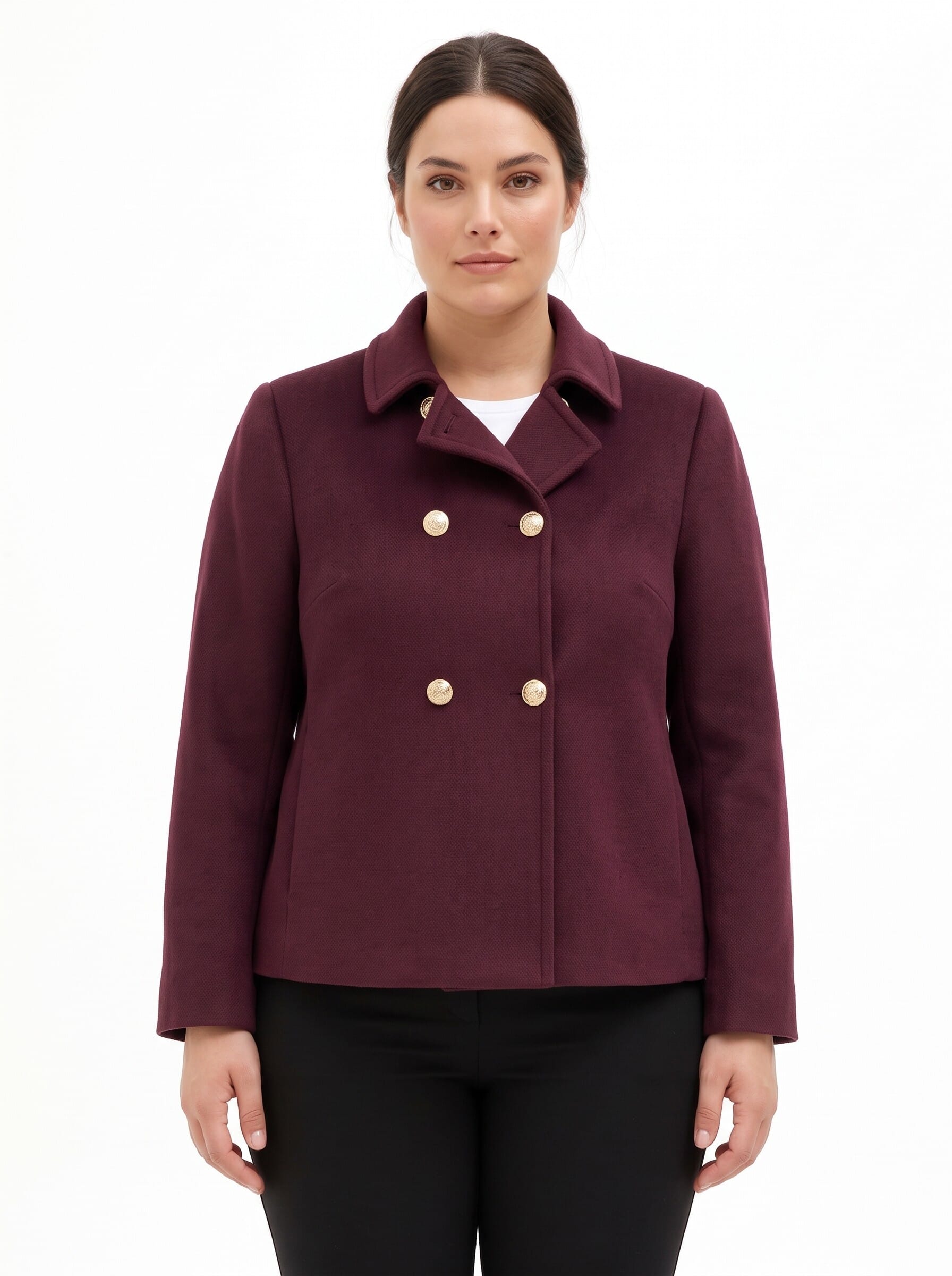 Cappotto Curvy Corto E Ampio In Panno Rinascimento Curvy